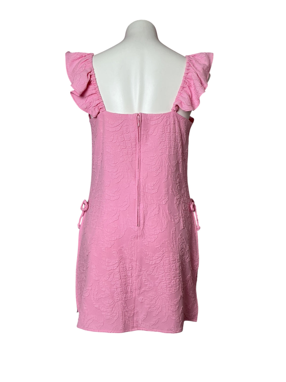 Lilly Pulitzer Zoya Ruffle Romper Pink Blossom Pineapple Pucker Jacquard - Size 10