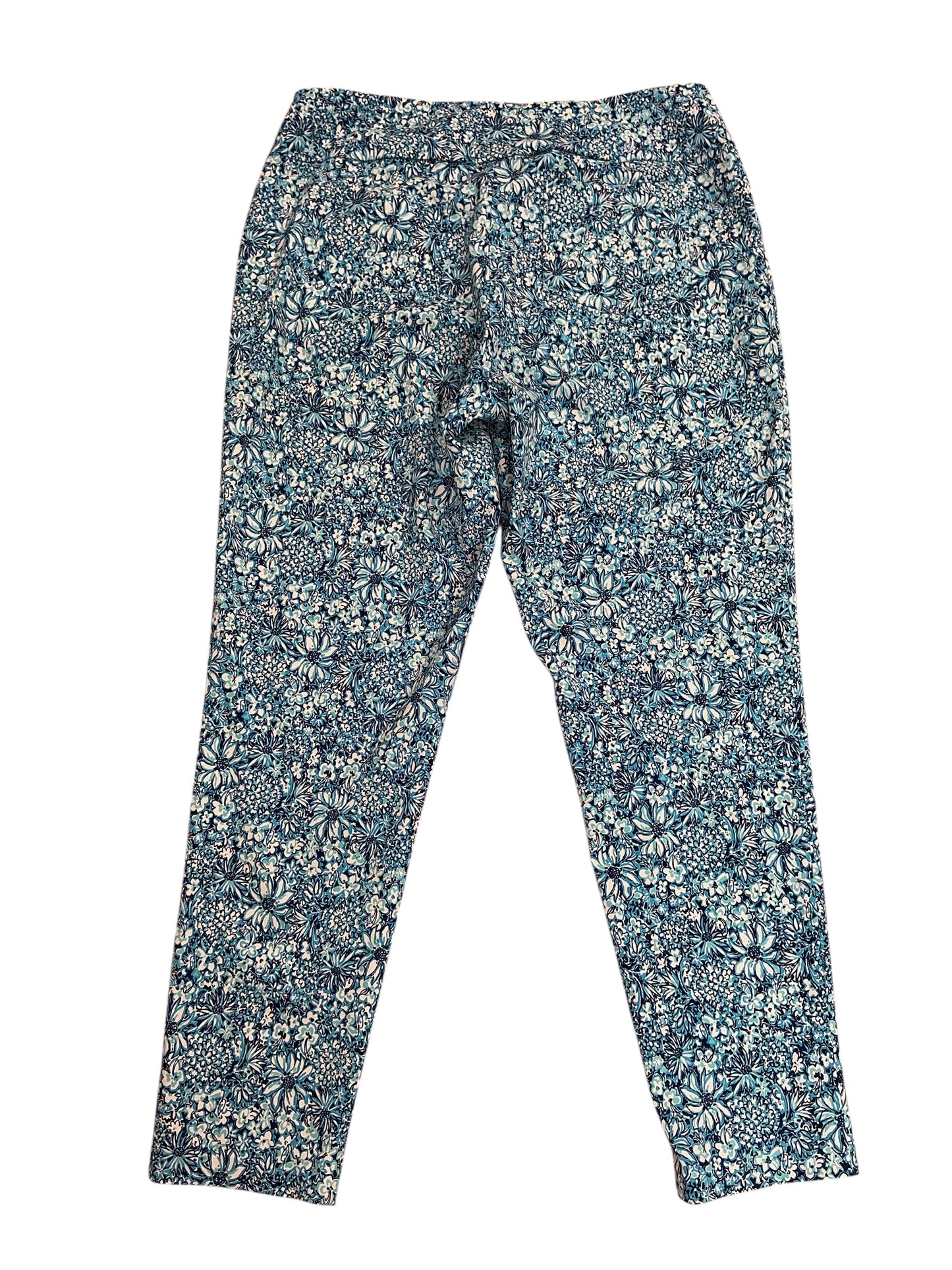 Lilly Pulitzer Luxletic UPF 50+ Corso Pants Cumulus Blue Blooming Together - Size 12
