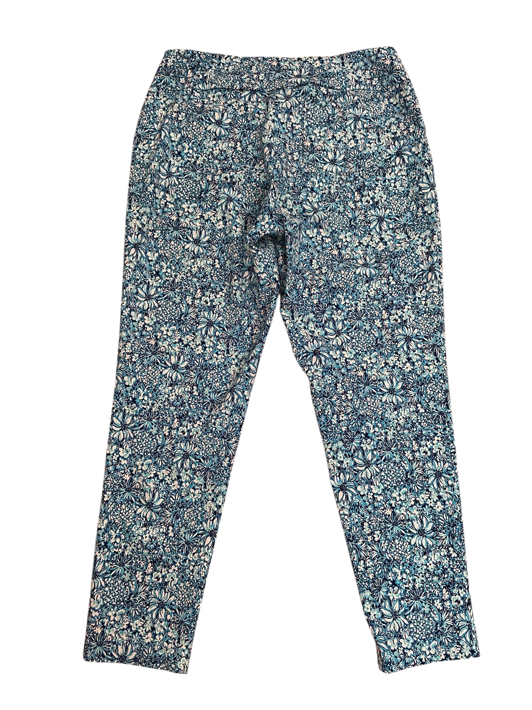 Lilly Pulitzer Luxletic UPF 50+ Corso Pants Cumulus Blue Blooming Together - Size 12