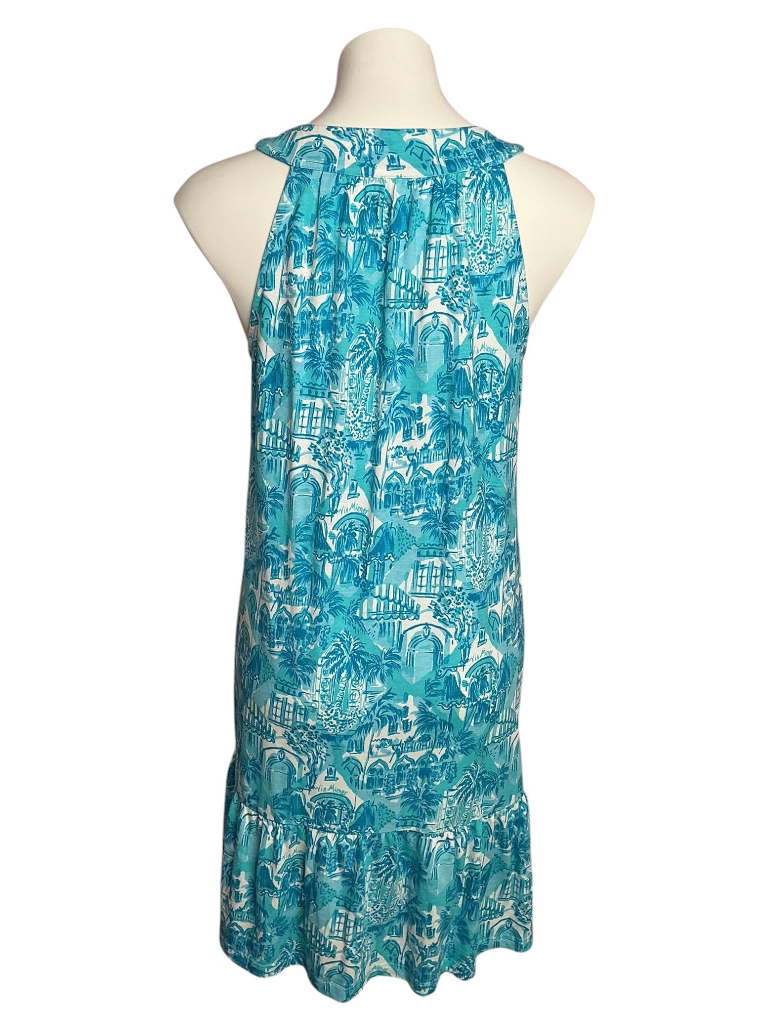 Lilly Pulitzer Lindy Dress Amalfi Blue Sunny State Of Mind - Size M