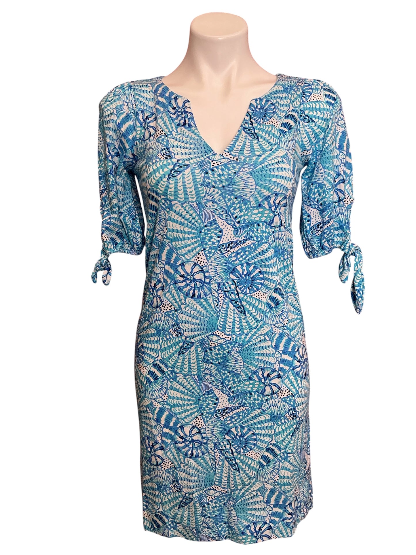 Lilly Pulitzer Easley T-Shirt Dress Amalfi Blue By The Seashore - Size XXS