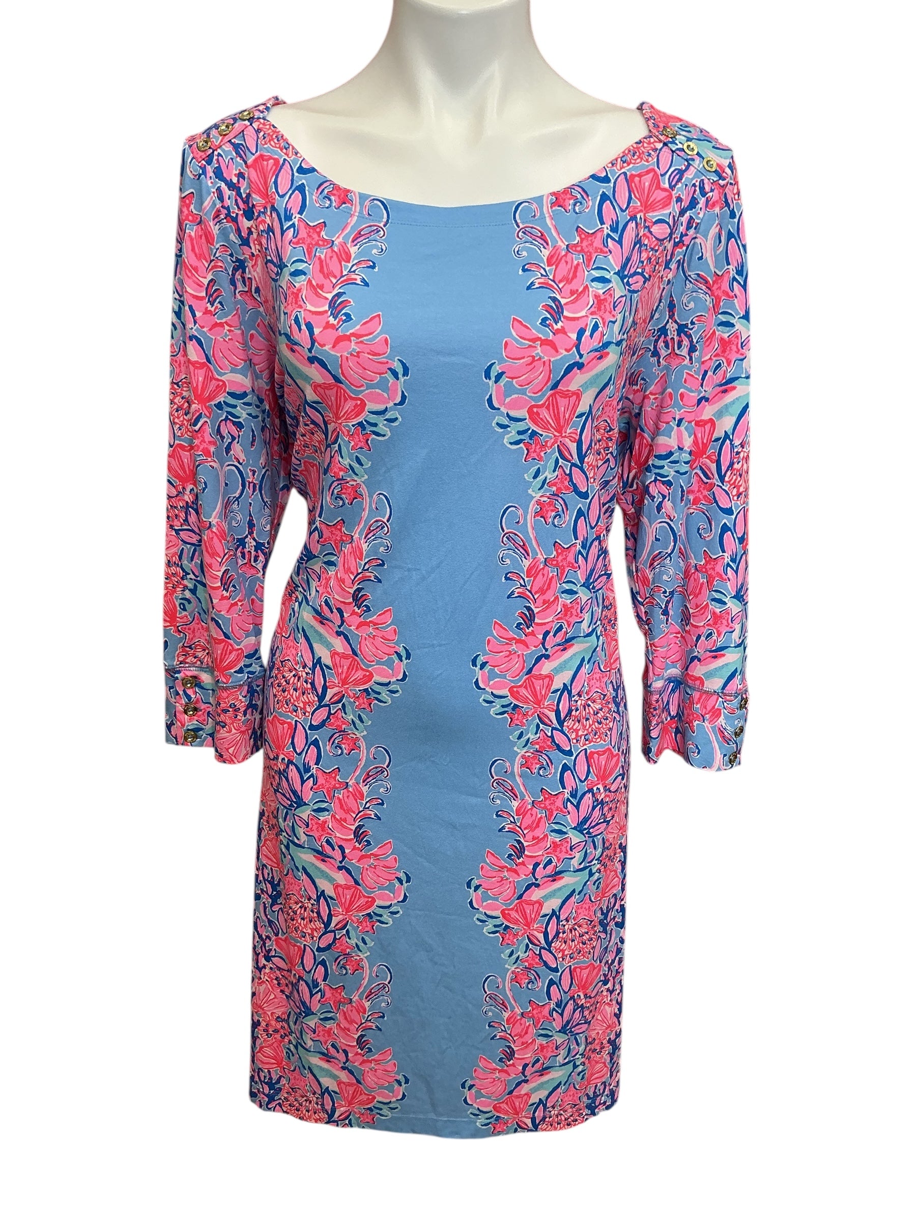 Lilly Pulitzer Sophie Dress Blue Peri Shrimply The Best - Size XXL