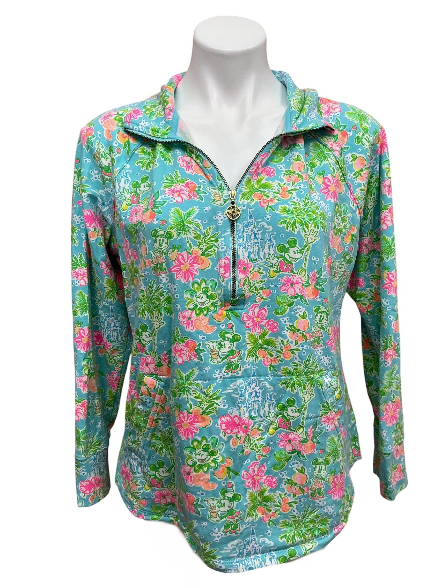 Lilly Pulitzer X Disney UPF 50+ Skipper Popover Top Blue Ibiza Lilly Loves Disney - Size L