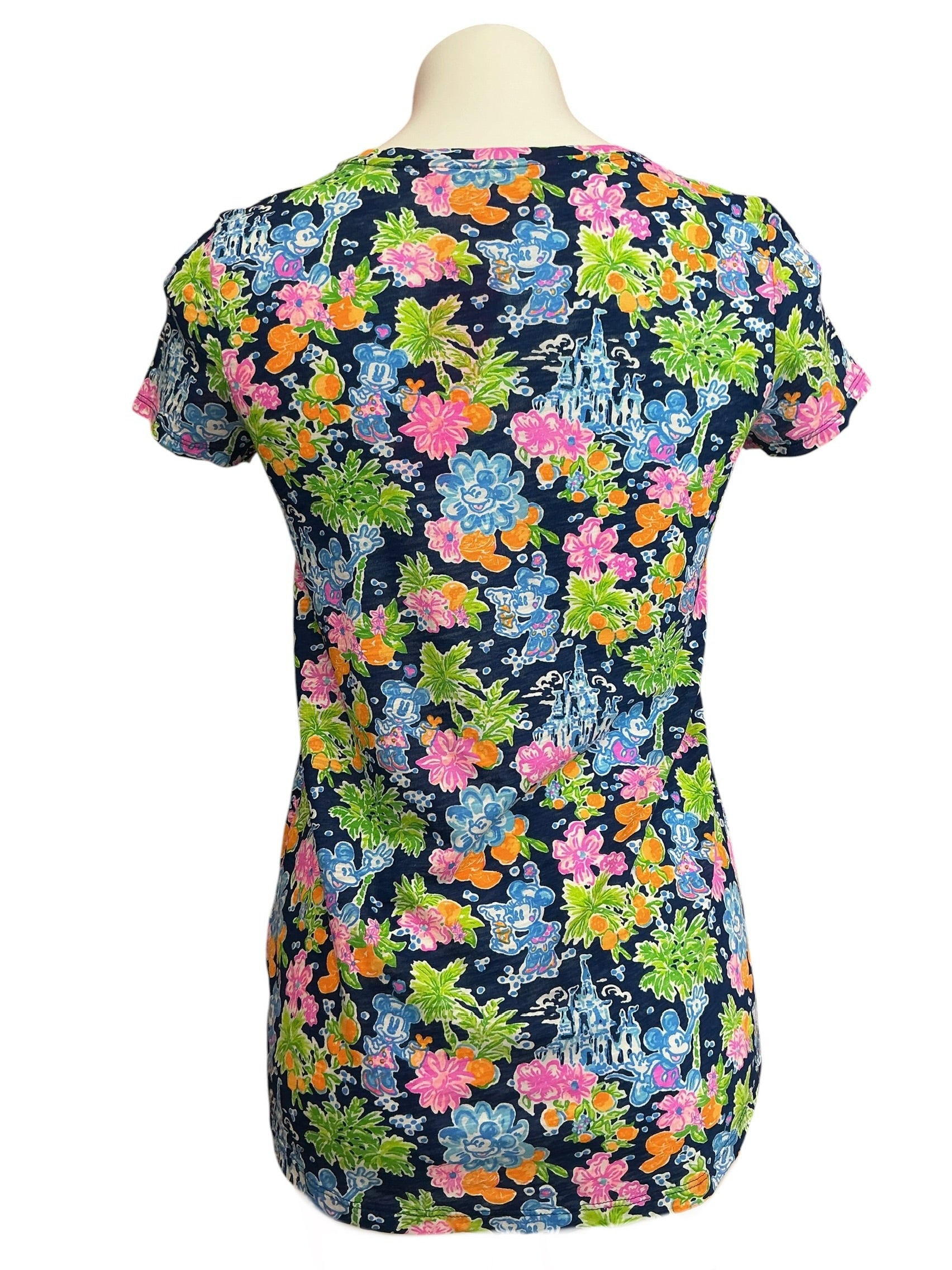 Lilly Pulitzer X Disney NWT Etta V Neck Top Aegean Navy Lilly Loves Disney - Size XXS