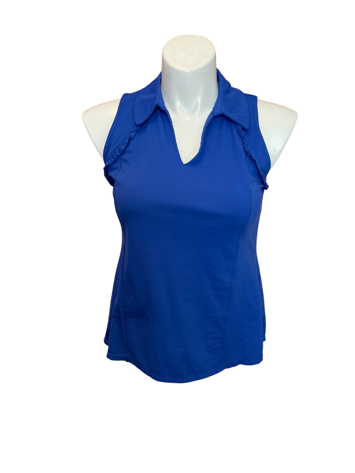 Lilly Pulitzer UPF 50+ Luxletic Martina Polo Top Solid Borealis Blue - Size L