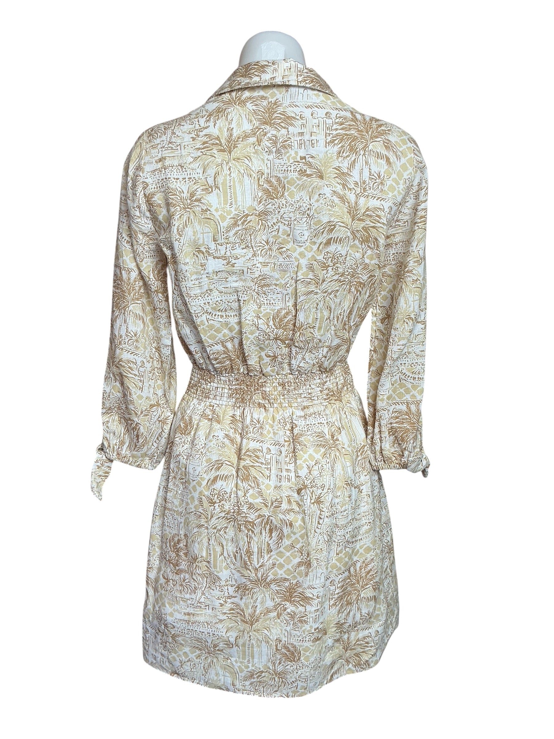 Lilly Pulitzer Abralynn Linen Shirtdress - Sand Bar Palm Beach Paradise - Size 00