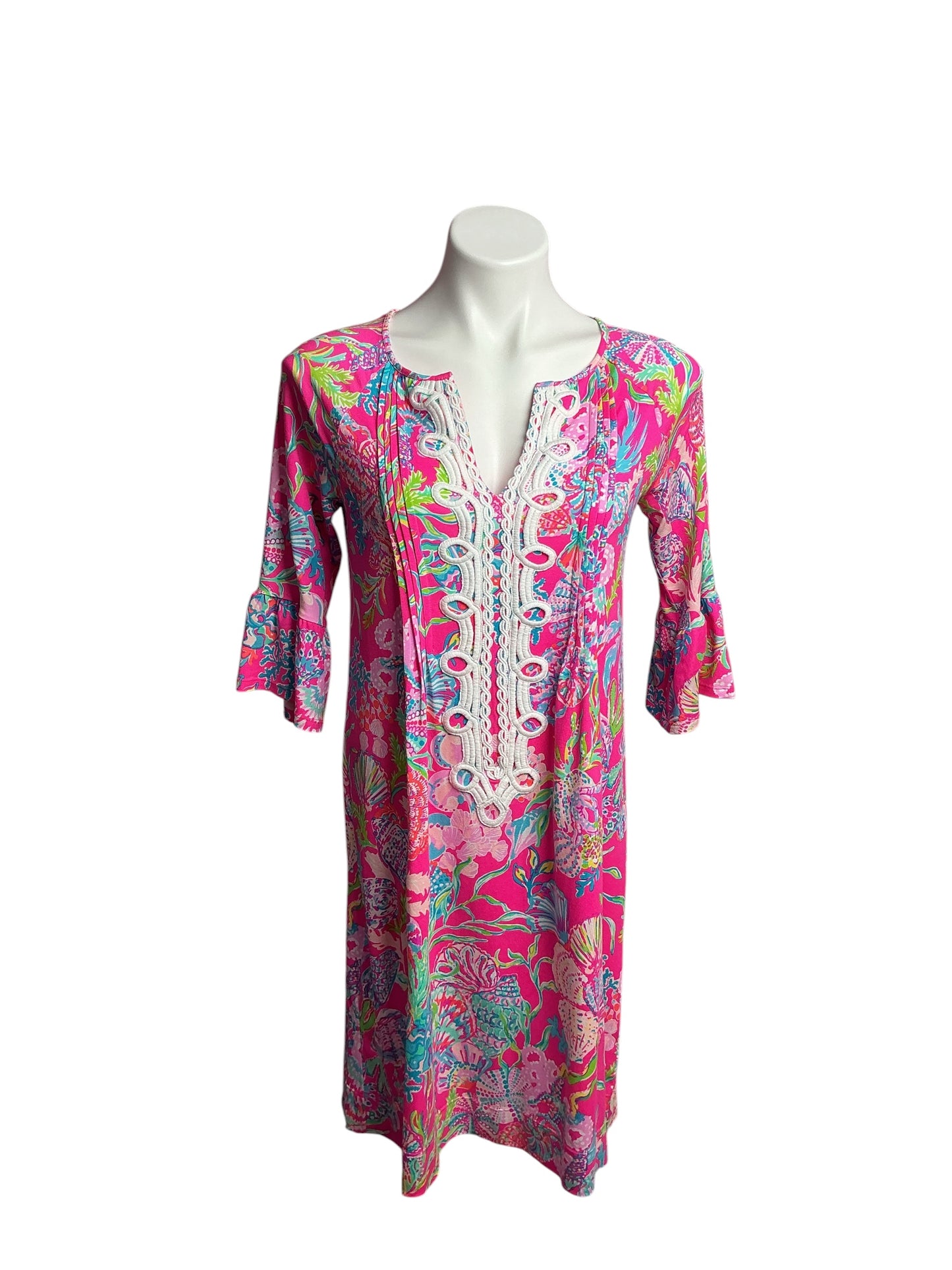 Lilly Pulitzer- Krysta Tunic Dress Pink Isle Shell me Something Good Size XS