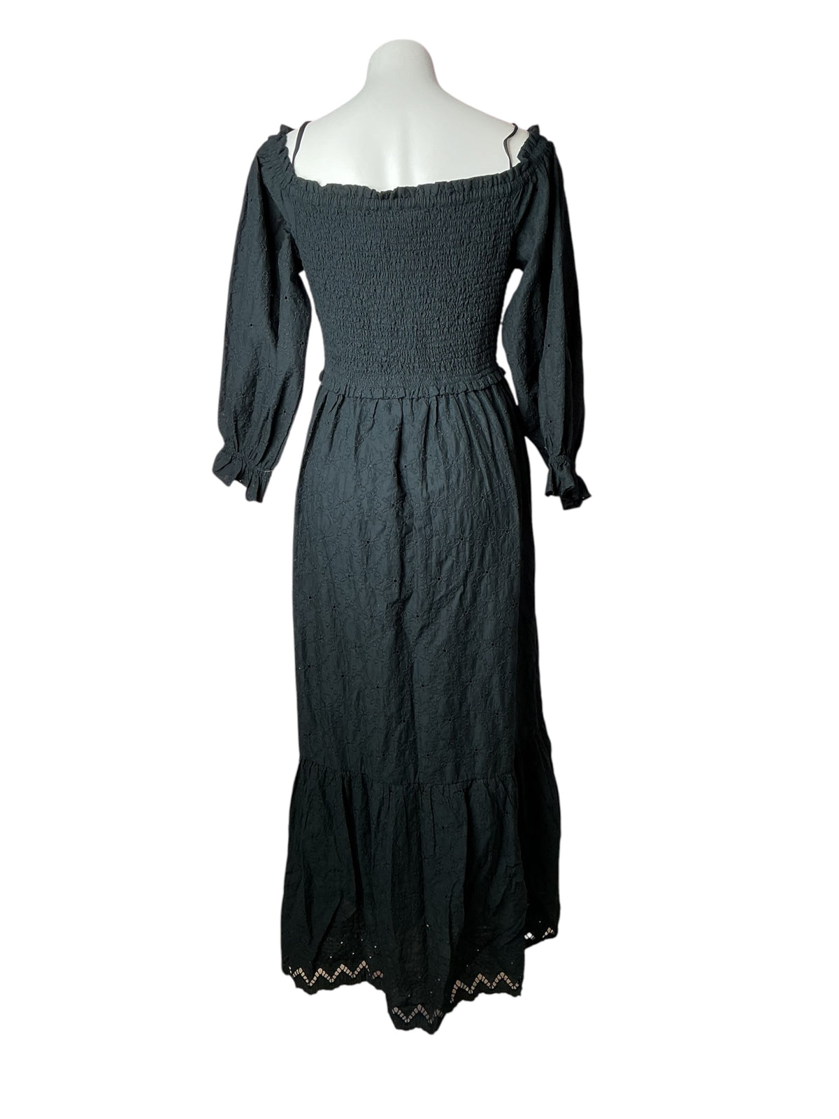 Lilly Pulitzer Arlynn Off-The-Shoulder Eyelet Maxi Dress Onyx Bash Eyelet - Size XL