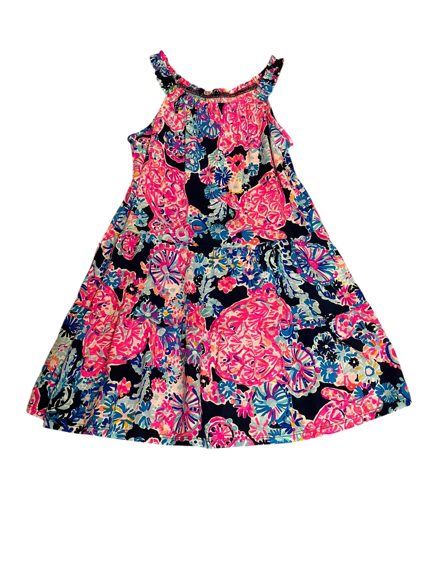 lilly pulitzer mini dress Lilly Pulitzer NWT Girls Mini Loro Dress High Tide Navy In Turtle Amaz – Gatorlillys