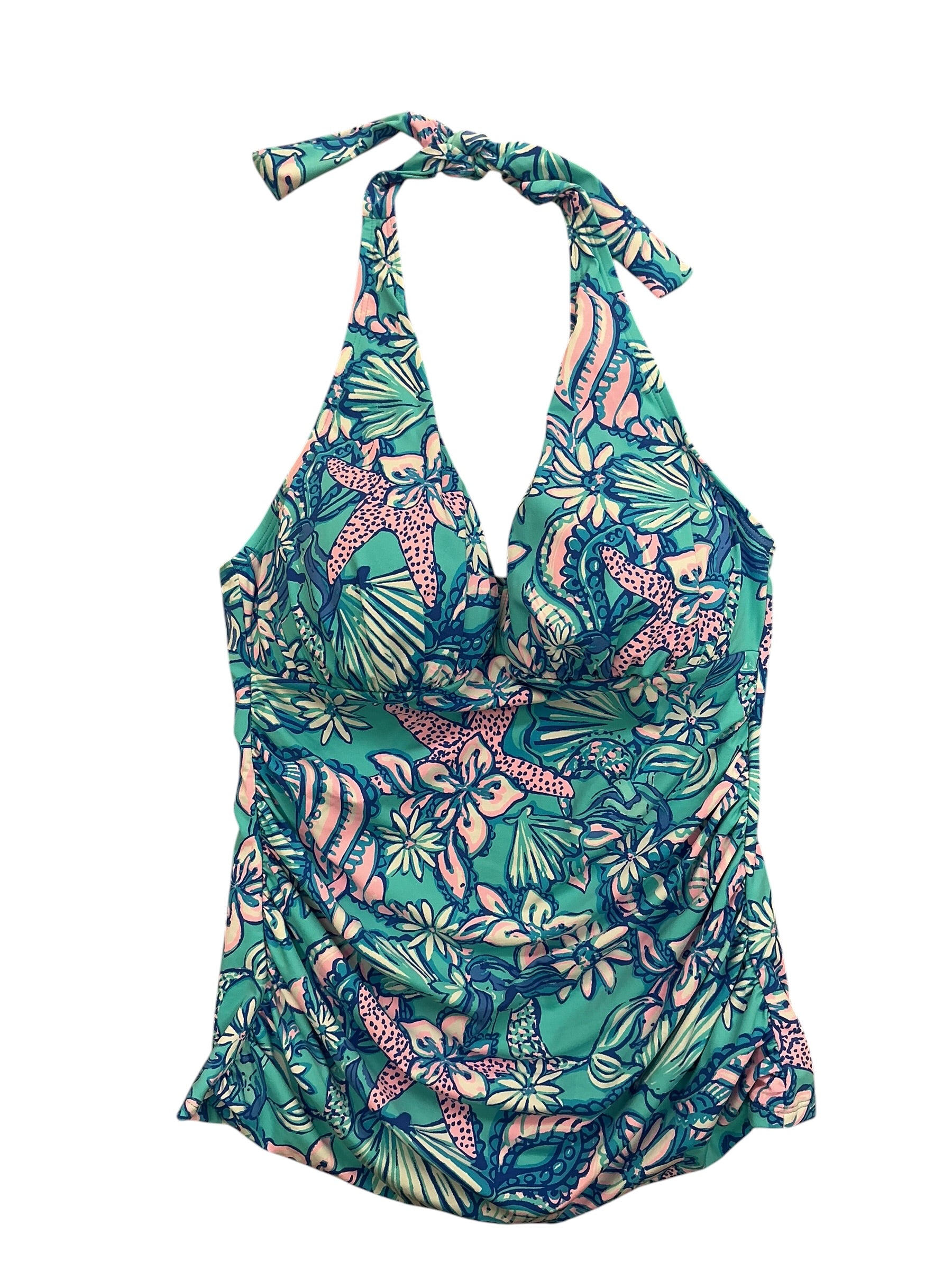 Lilly Pulitzer NWT Bliss Halter Tankini Amalfi Blue Sound The Sirens - Size 10