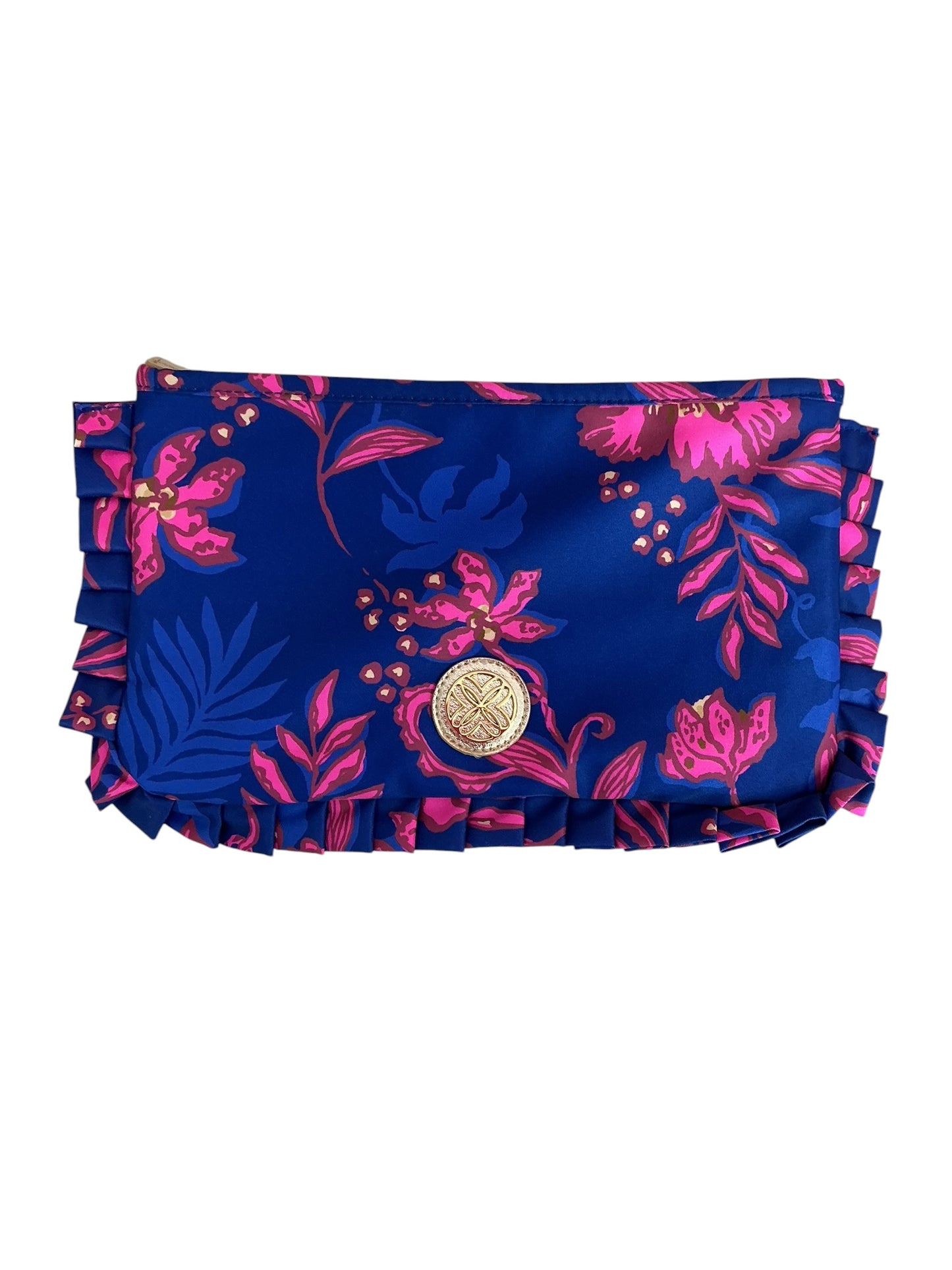 Lilly Pulitzer Ruffle Pouchette Clutch Never Ending Summer
