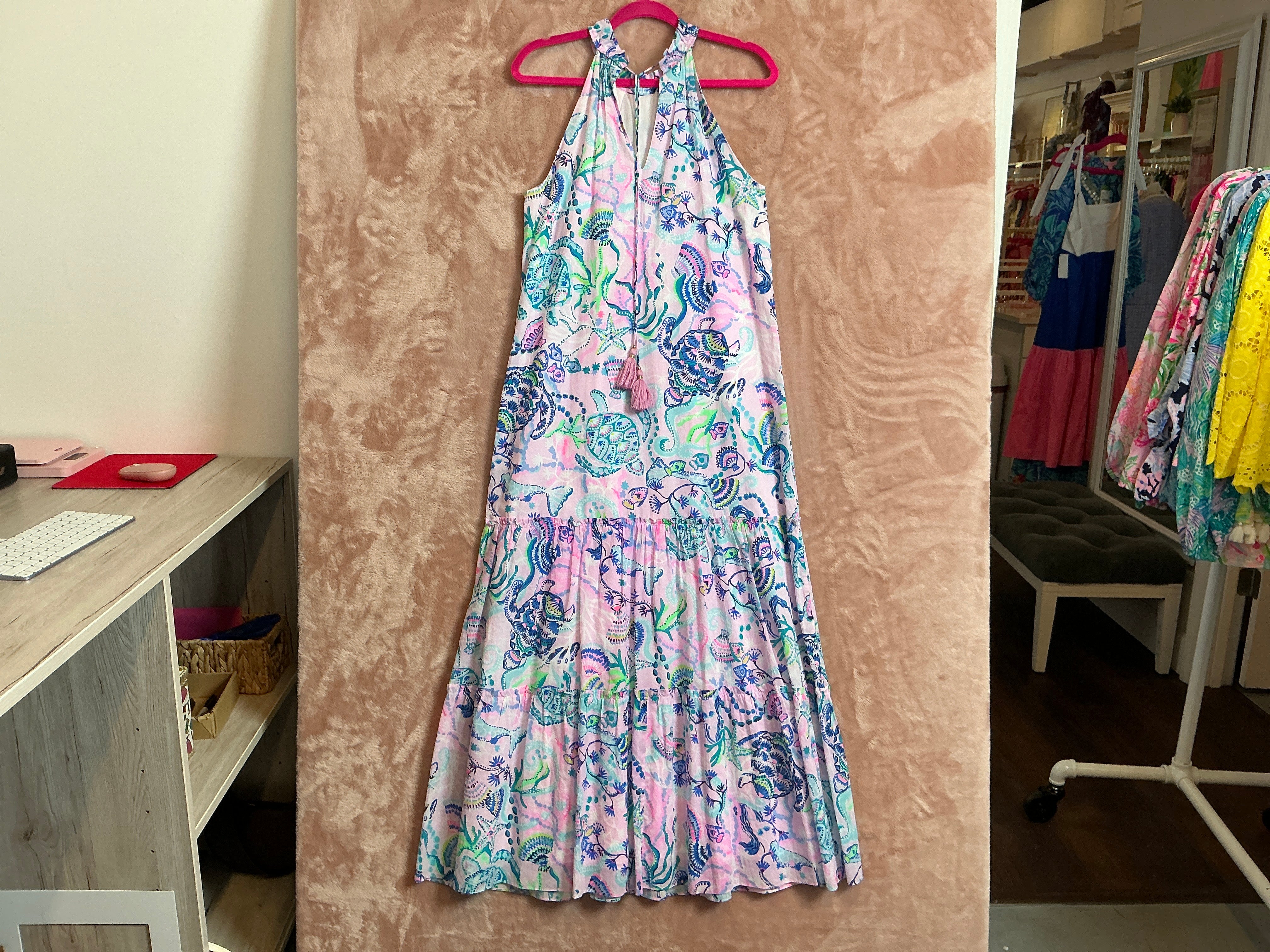 Lilly Pulitzer NWT Everly Maxi Dress Lilac Freesia Mermaid For You - Size M