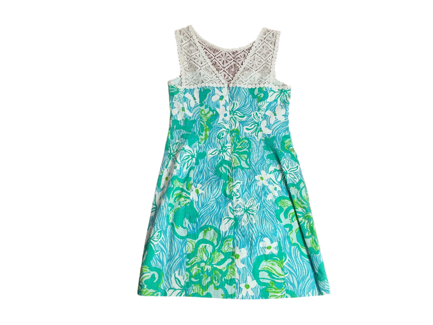 Lilly Pulitzer Sofia Lace Shift Dress - Lagoon Green Wave Rider - Size 00