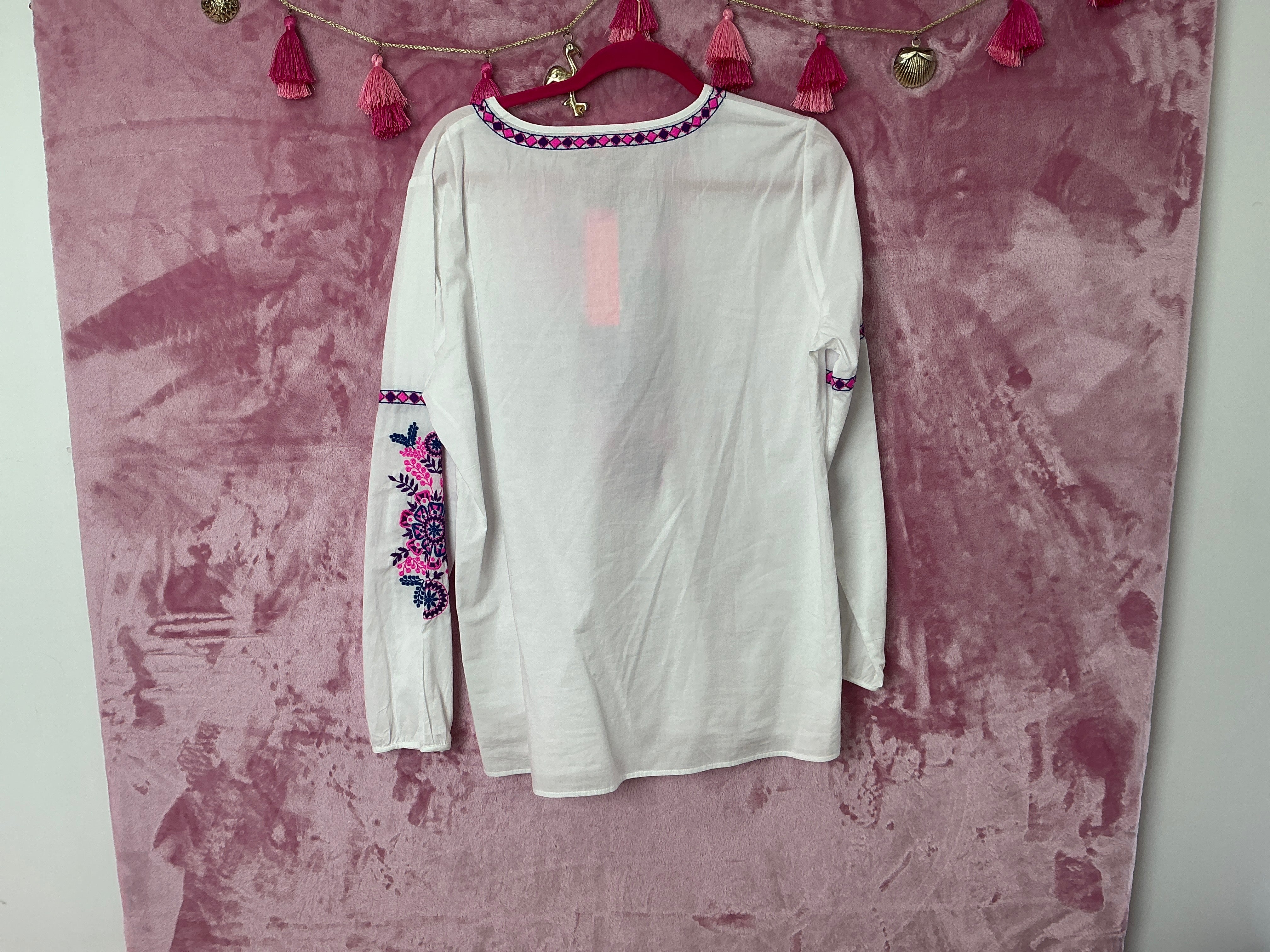 Lilly Pulitzer Long Sleeve Top NWT - Coretta Tunic - Resort White - Size L