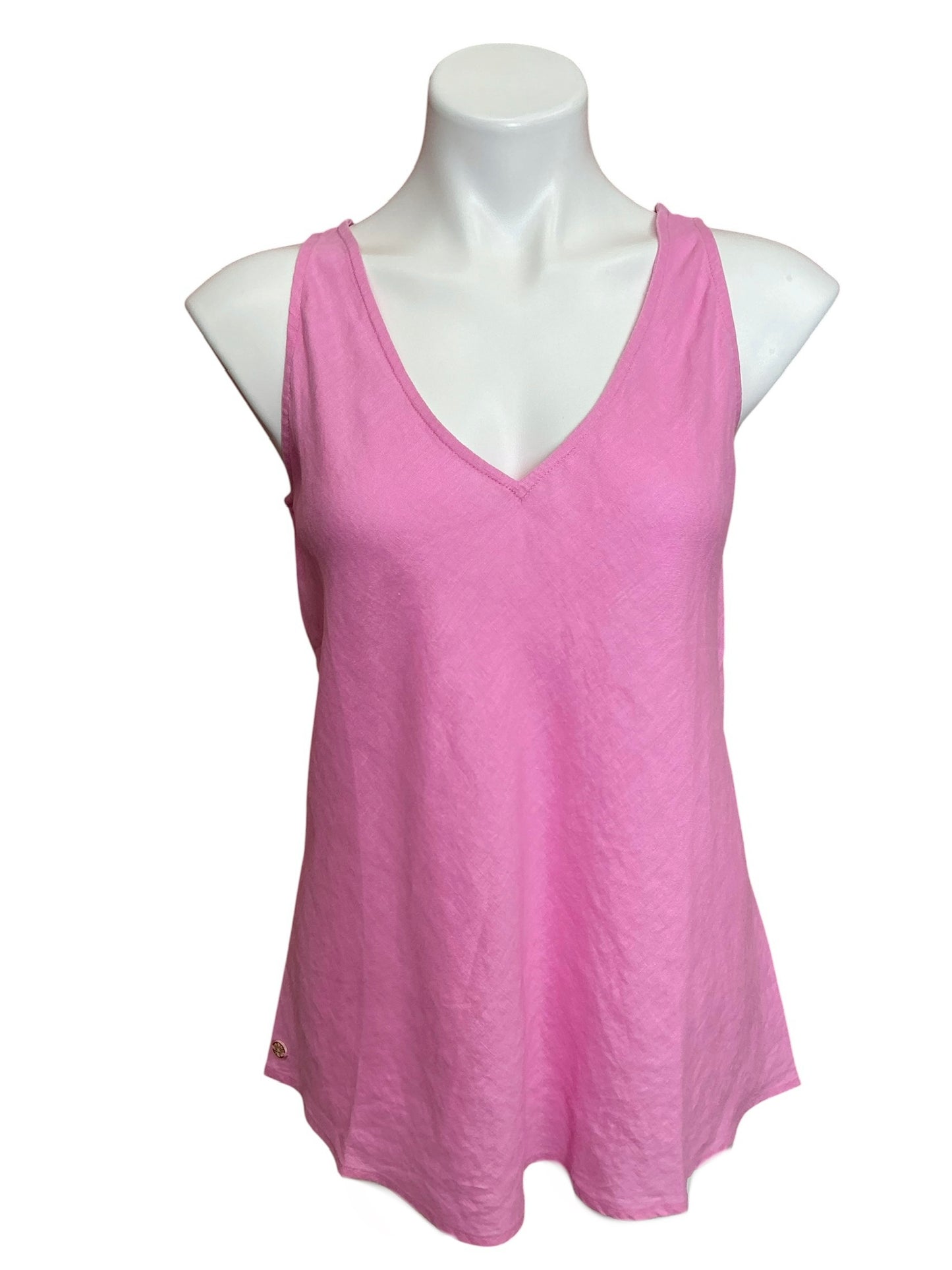 Lilly Pulitzer Florin Sleeveless Linen Tank Top  Lilac Rose - Size S