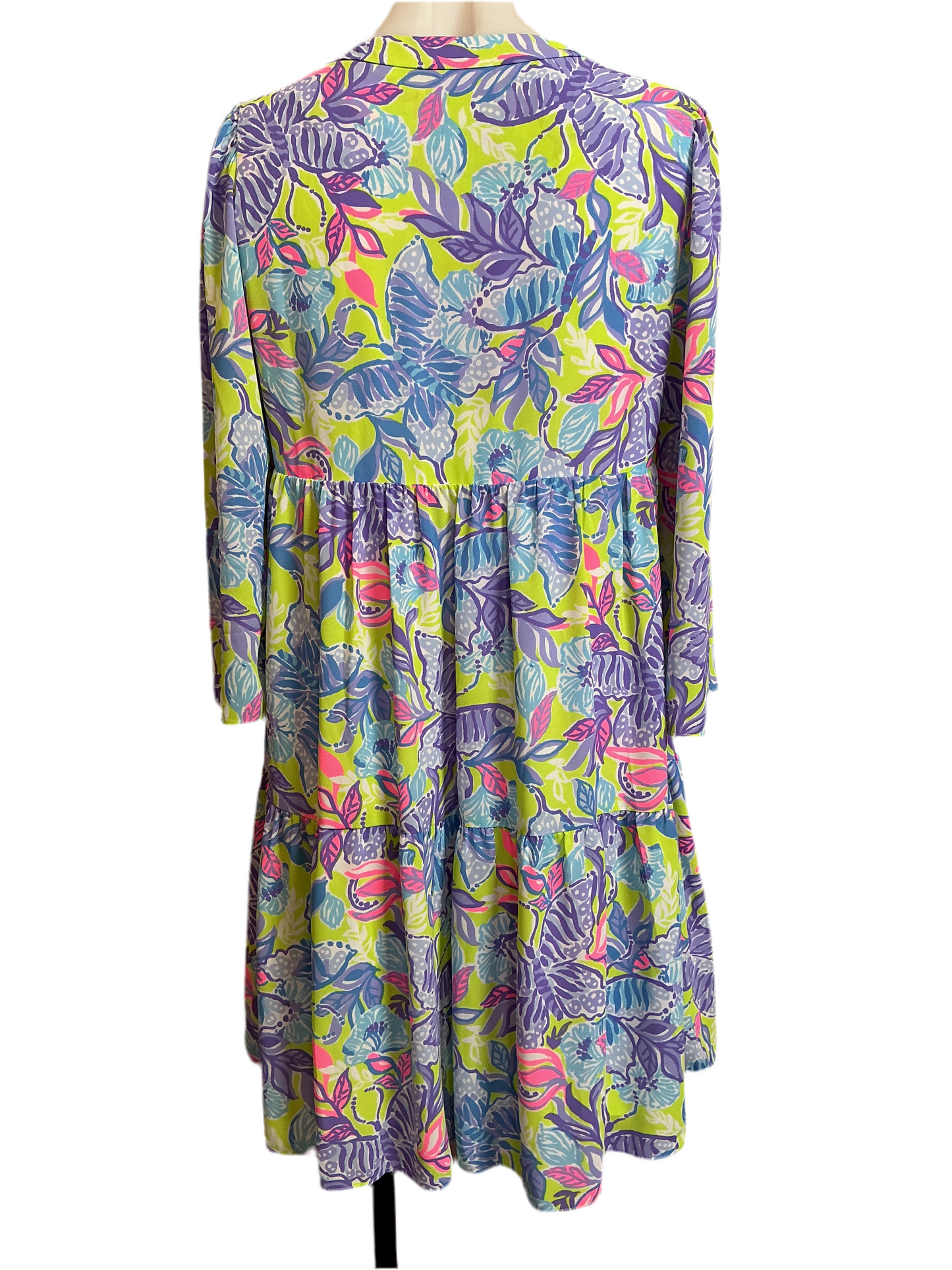Lilly Pulitzer NWT Martine 3/4 Sleeve Dress Dew Drop Stay Fly - Size S