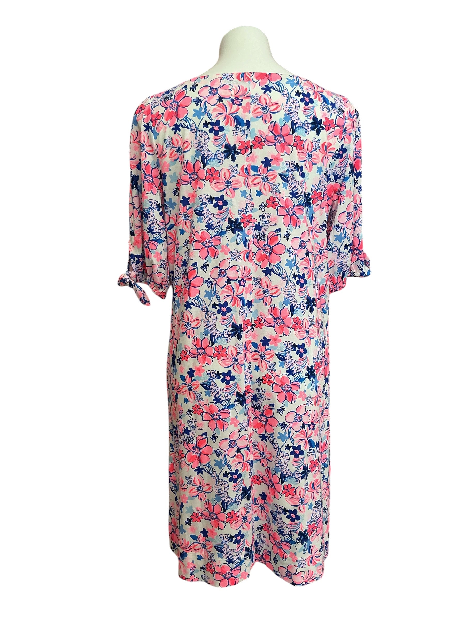 Lilly Pulitzer Easley Short Sleeve Dress Resort White Party Like A Lobstar - Size L