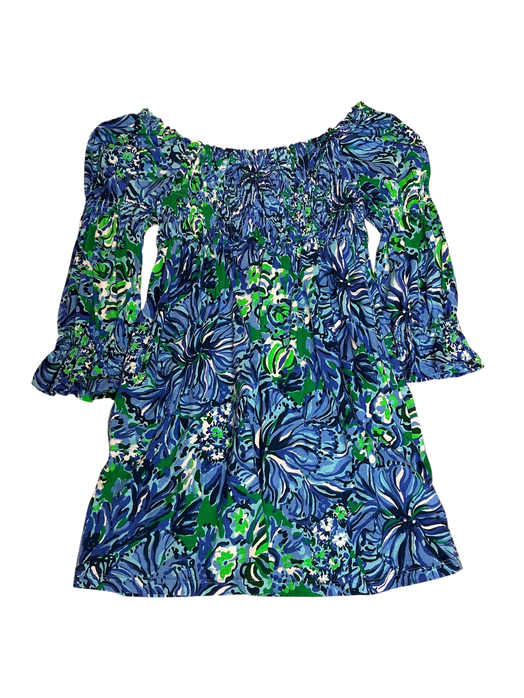 Lilly Pulitzer Girls Mini Beyonca Dress Abaco Blue In Turtle Blue - Size M