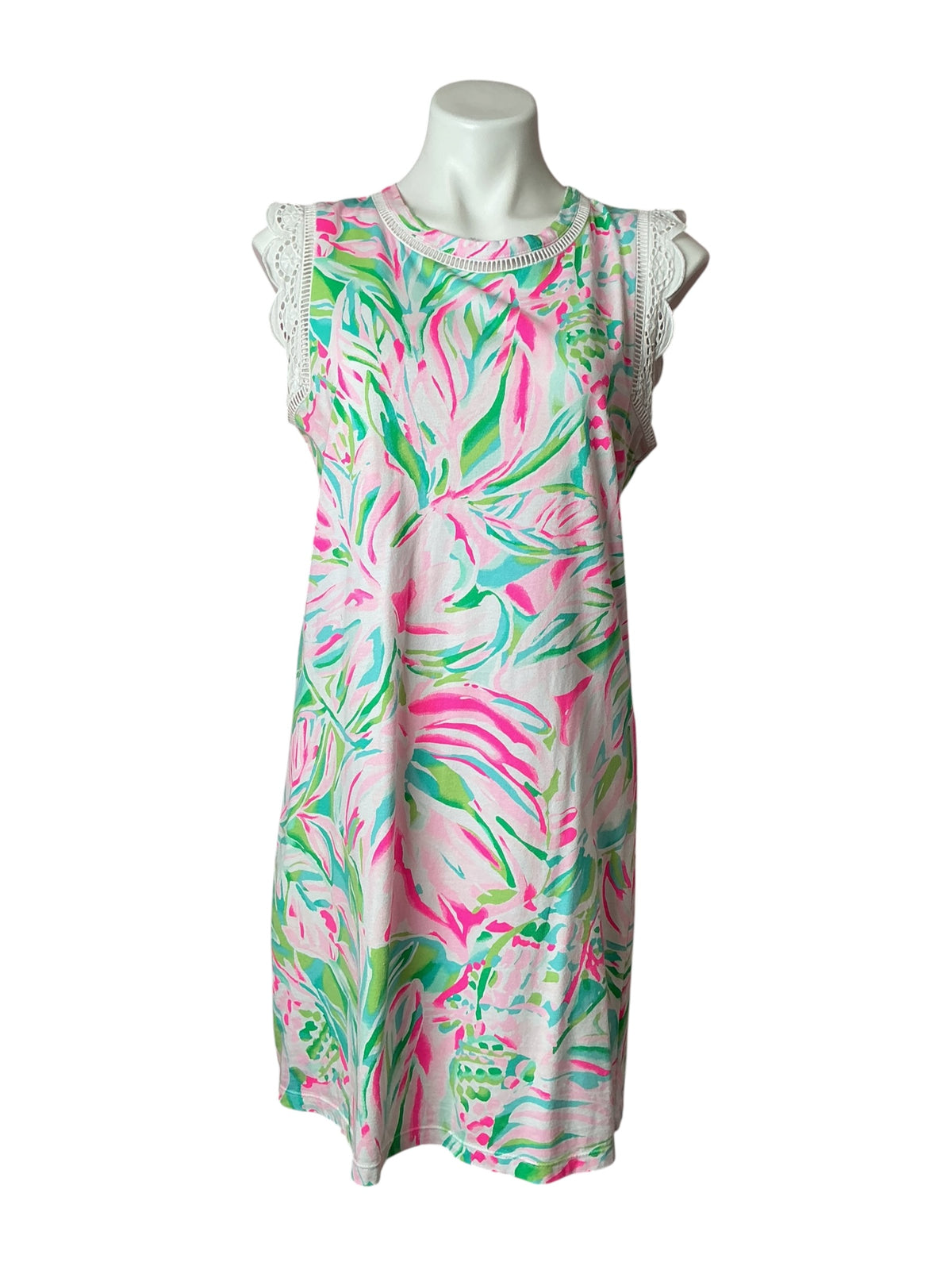 Lilly Pulitzer Agee Cotton Shift Dress Croc My World - Size M