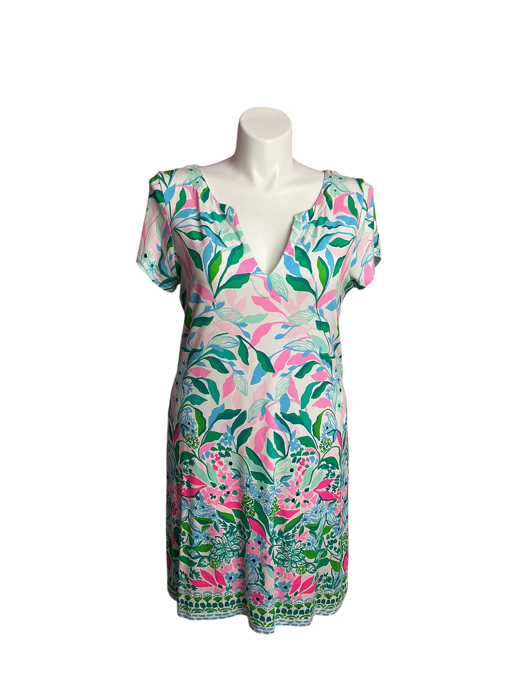 Lilly Pulitzer- Sophiletta Dress Water Lily Green Leaf Me In Paradise Size XL