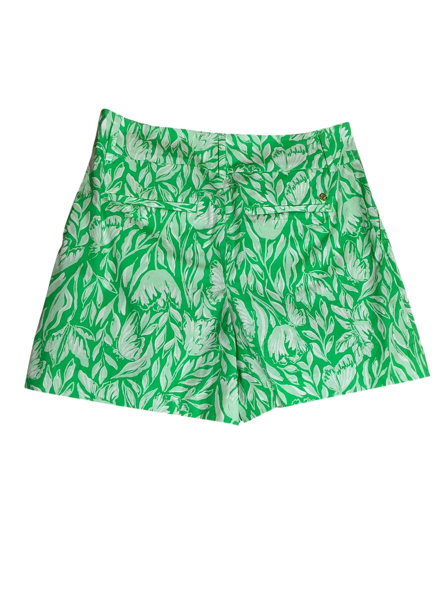 Lilly Pulitzer 4" Dempsey Stretch Short Fauna Green Tulip to Tango - Size 10