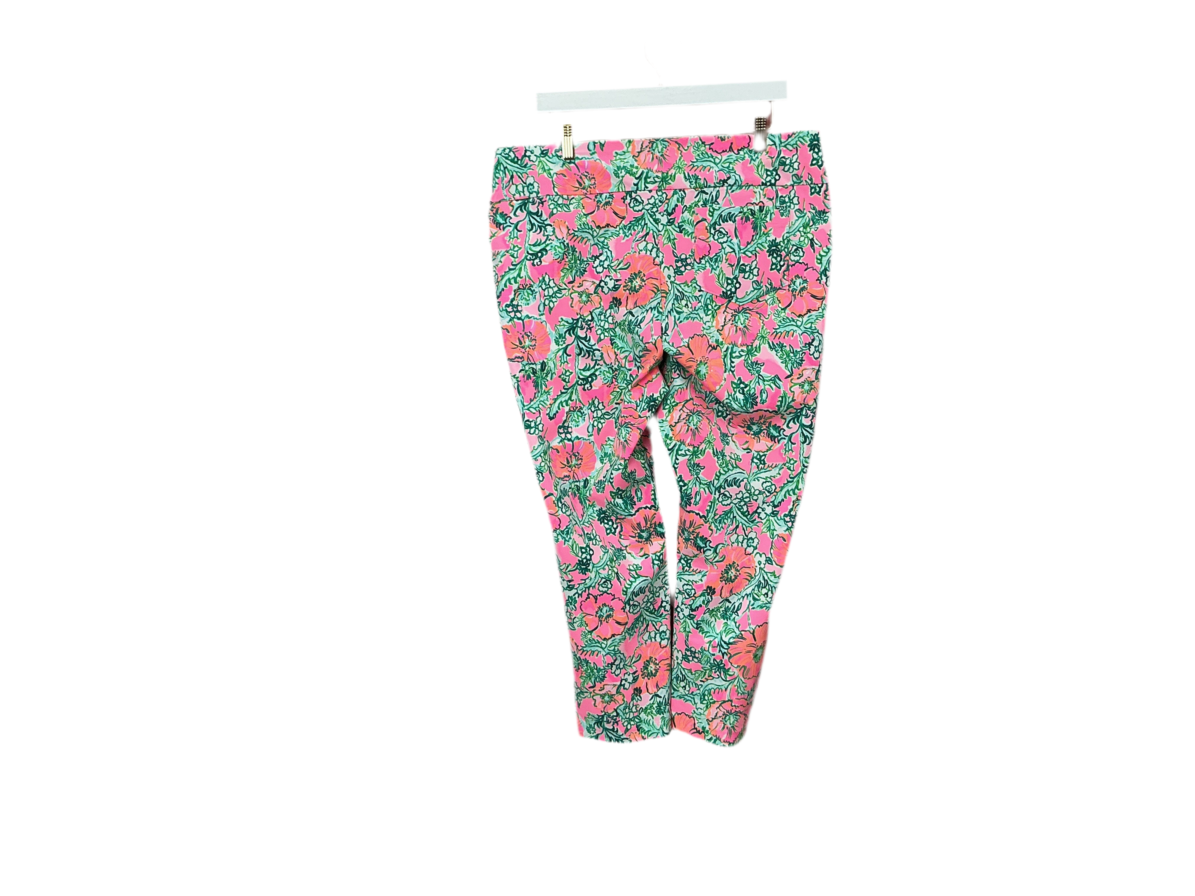 Lilly Pulitzer NWT Corso Crop Pant UPF 50 Soleil Pink Perfect Poppy Gulf - Size 16