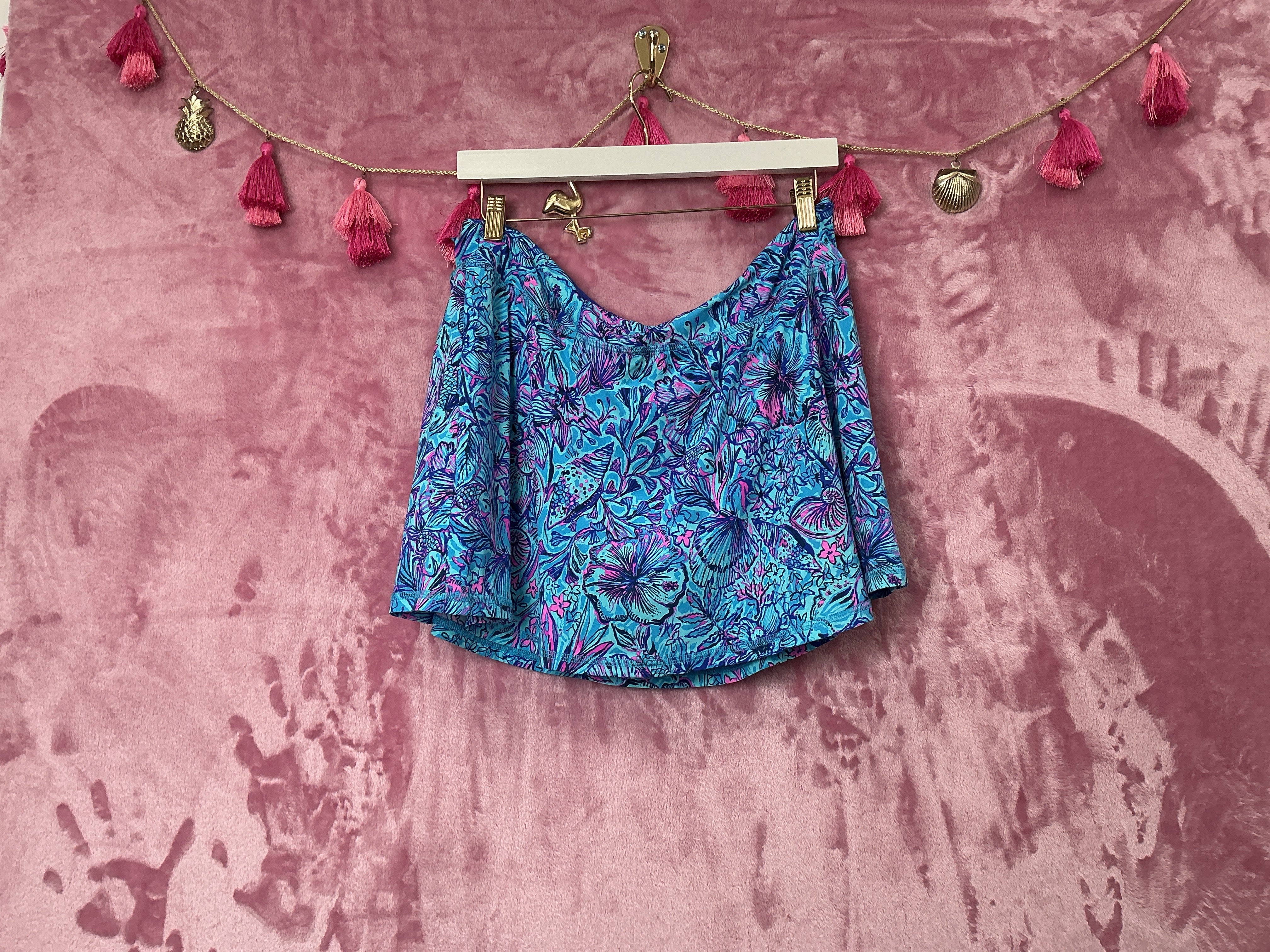 Lilly Pulitzer Aila Skort UPF 50+ Breakwater Blue Shells N Bells - Size XL