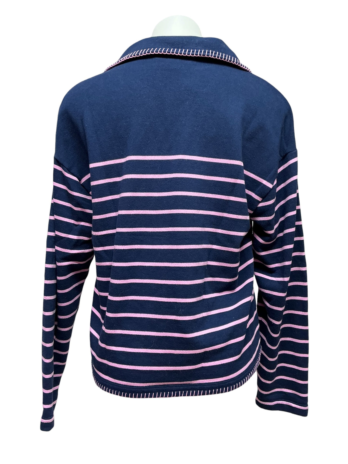 Lilly Pulitzer Corvaya Terry Pullover Low Tide Navy Legacy Stripe - Size M