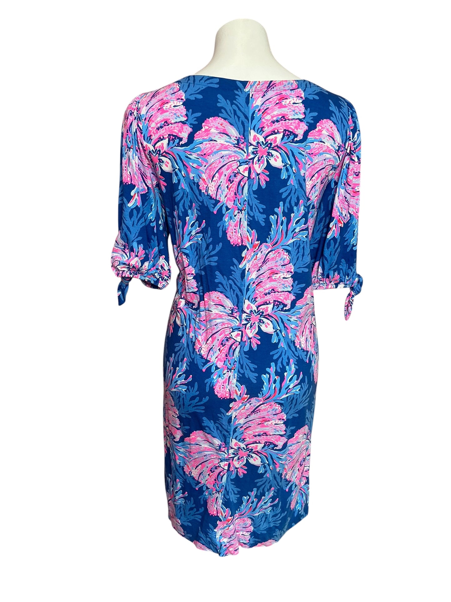 Lilly Pulitzer Easley Short Sleeve Dress Multi For The Fans - Size XL