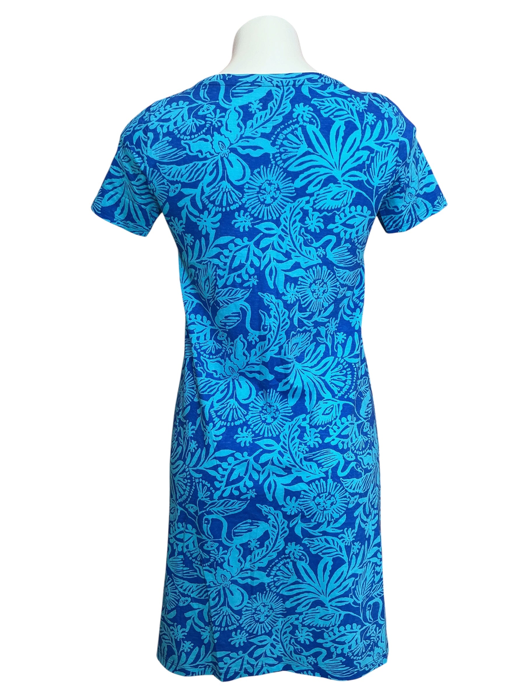 Lilly Pulitzer Cody Short Sleeve Dress Martinique Blue Jungle Oasis - Size XS