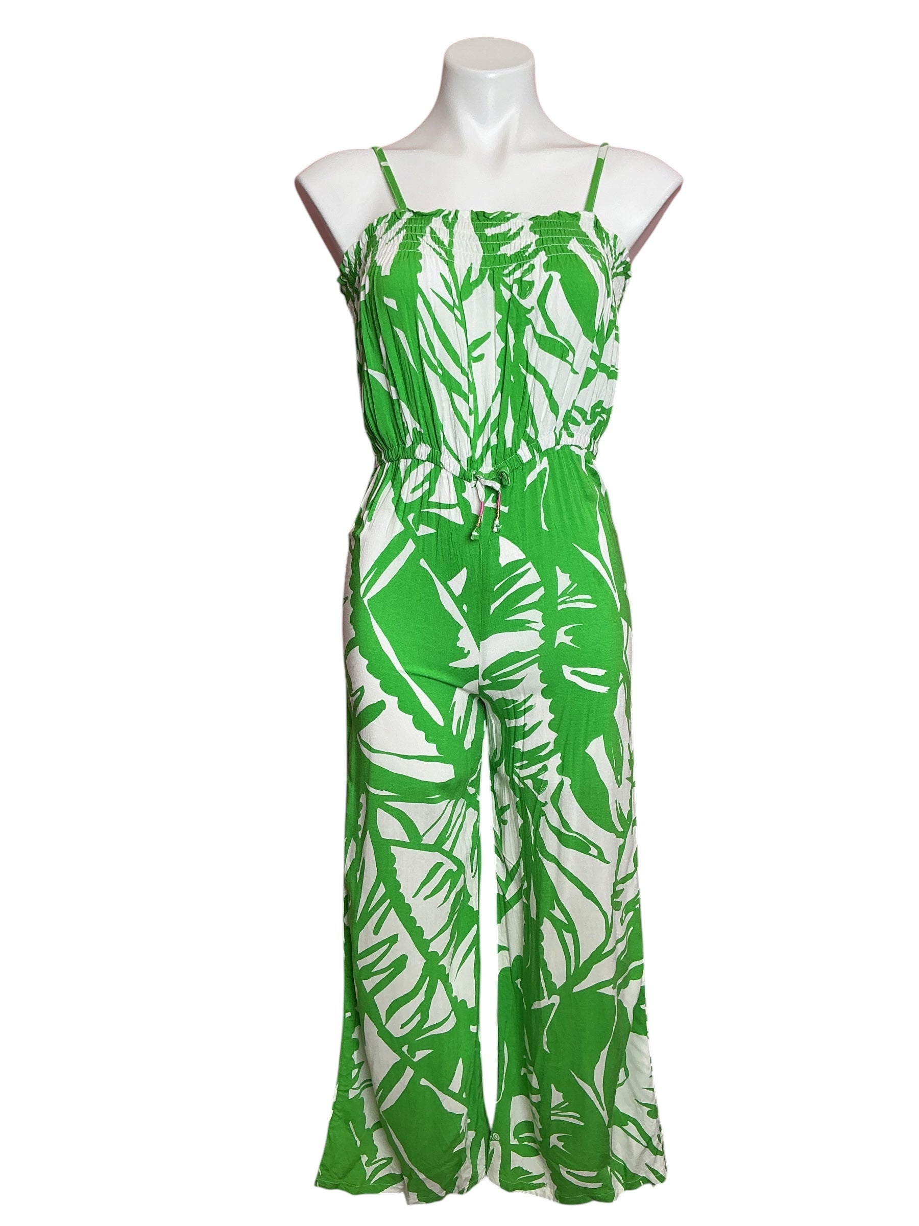 Lilly Pulitzer Wide Leg Jumpsuit Boom Boom Green - Size L