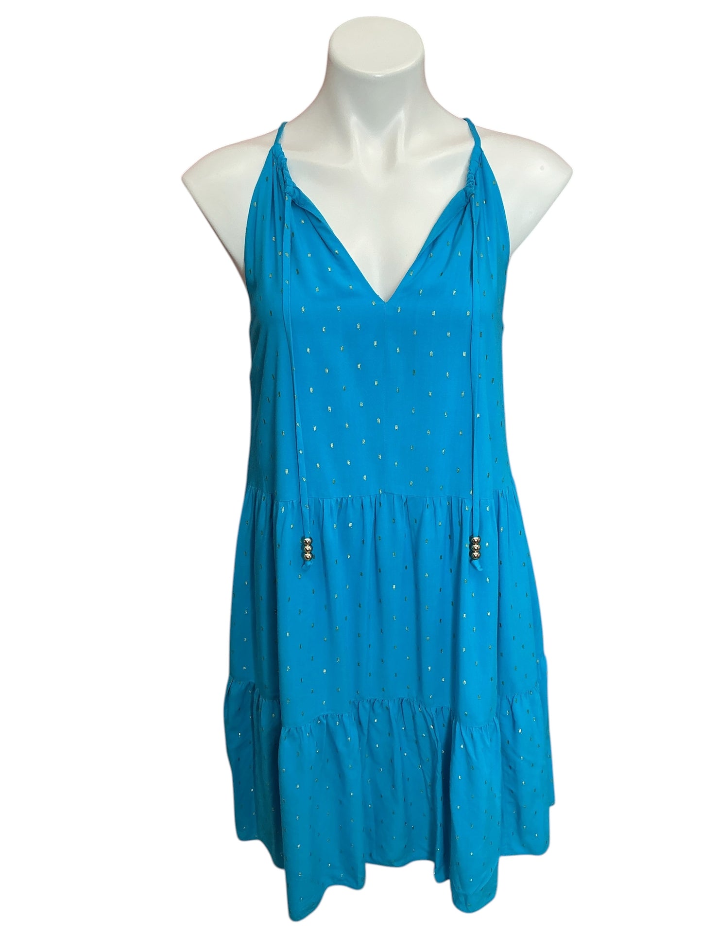 Lilly Pulitzer Litia Swing Dress Formentera Turquoise Metallic Clip - Size S