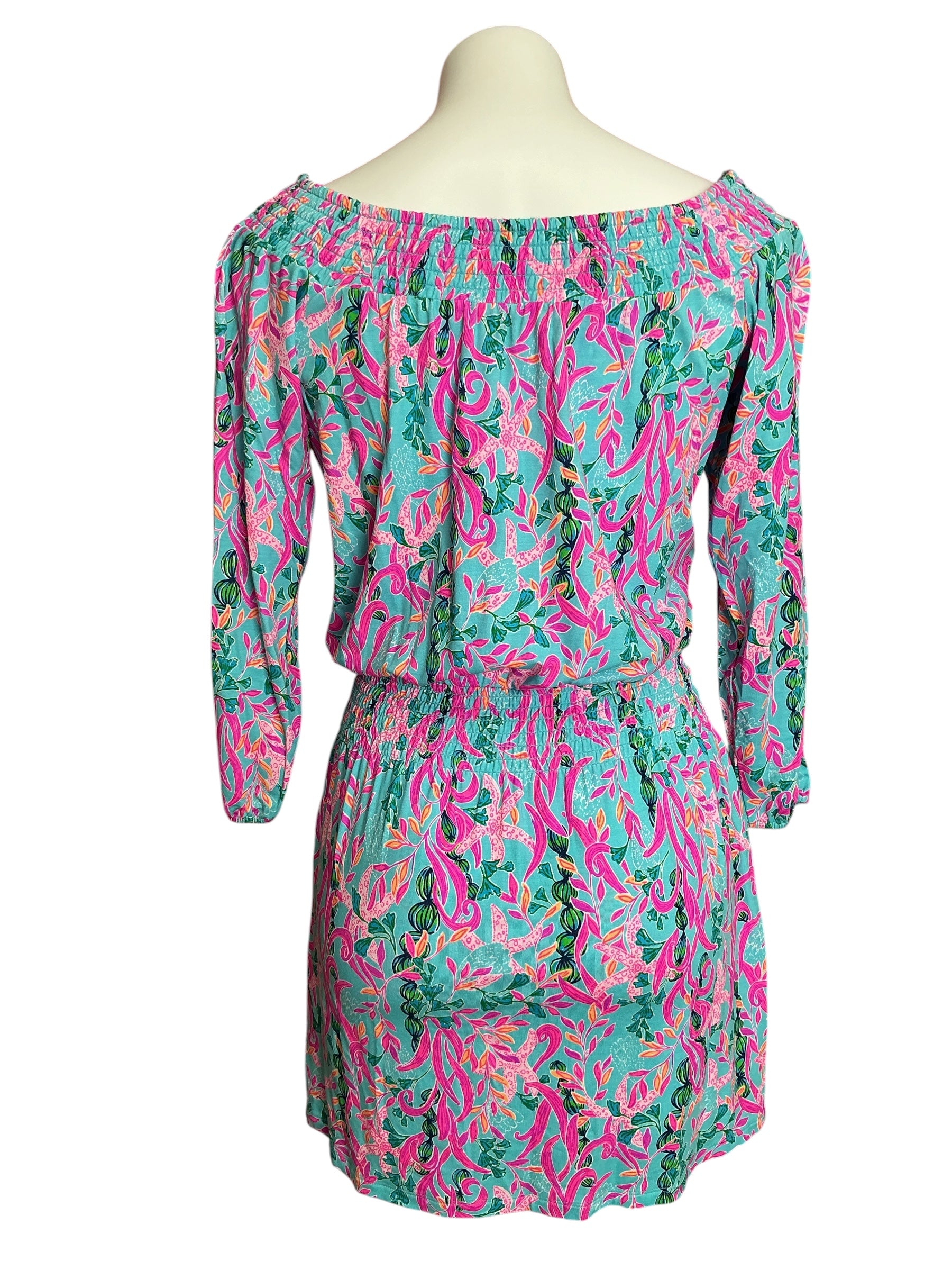 Lilly Pulitzer Cyla Off-The-Shoulder Romper Seaweed Samba - Size XS