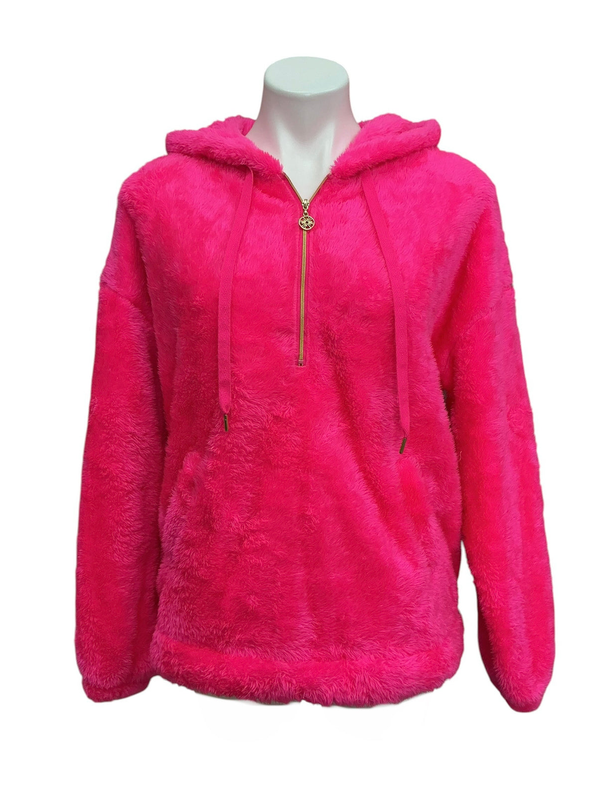 Lilly Pulitzer Suri Sherpa Hoodie Solid Vivid Fuchsia - Size S