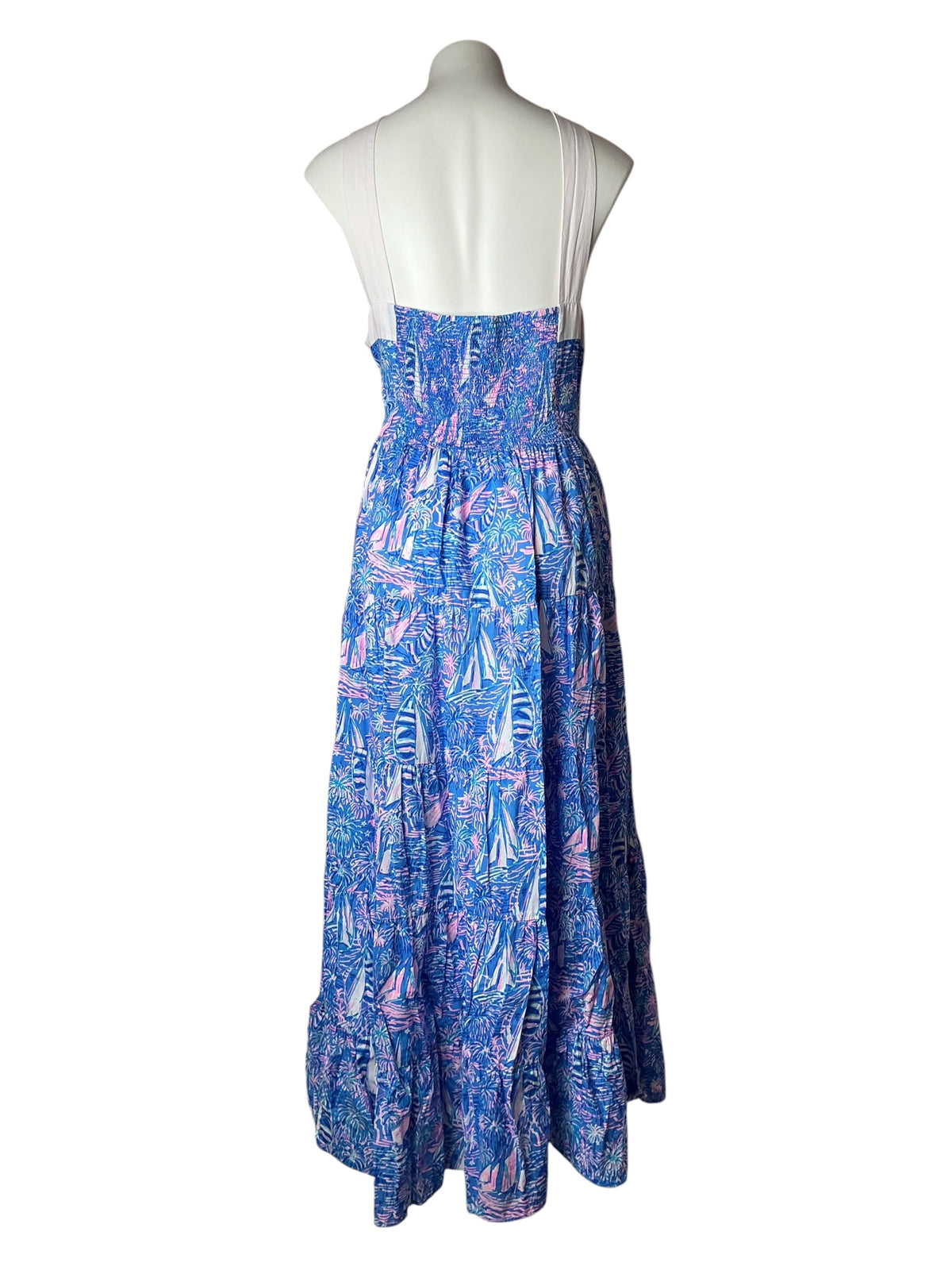 Lilly Pulitzer Jenette Halter Maxi Dress Boca Blue It’s A Sailabration - Size 16