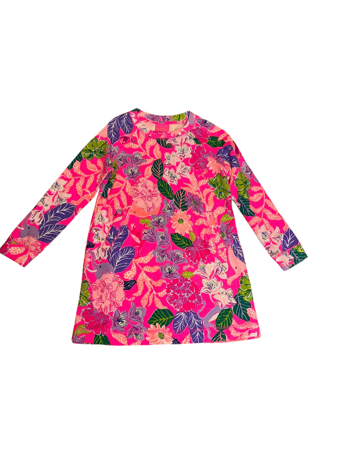 Lilly Pulitzer Girls' Mini Beach Comber Dress Pink Isle Best of Friends - Size M(6-7)