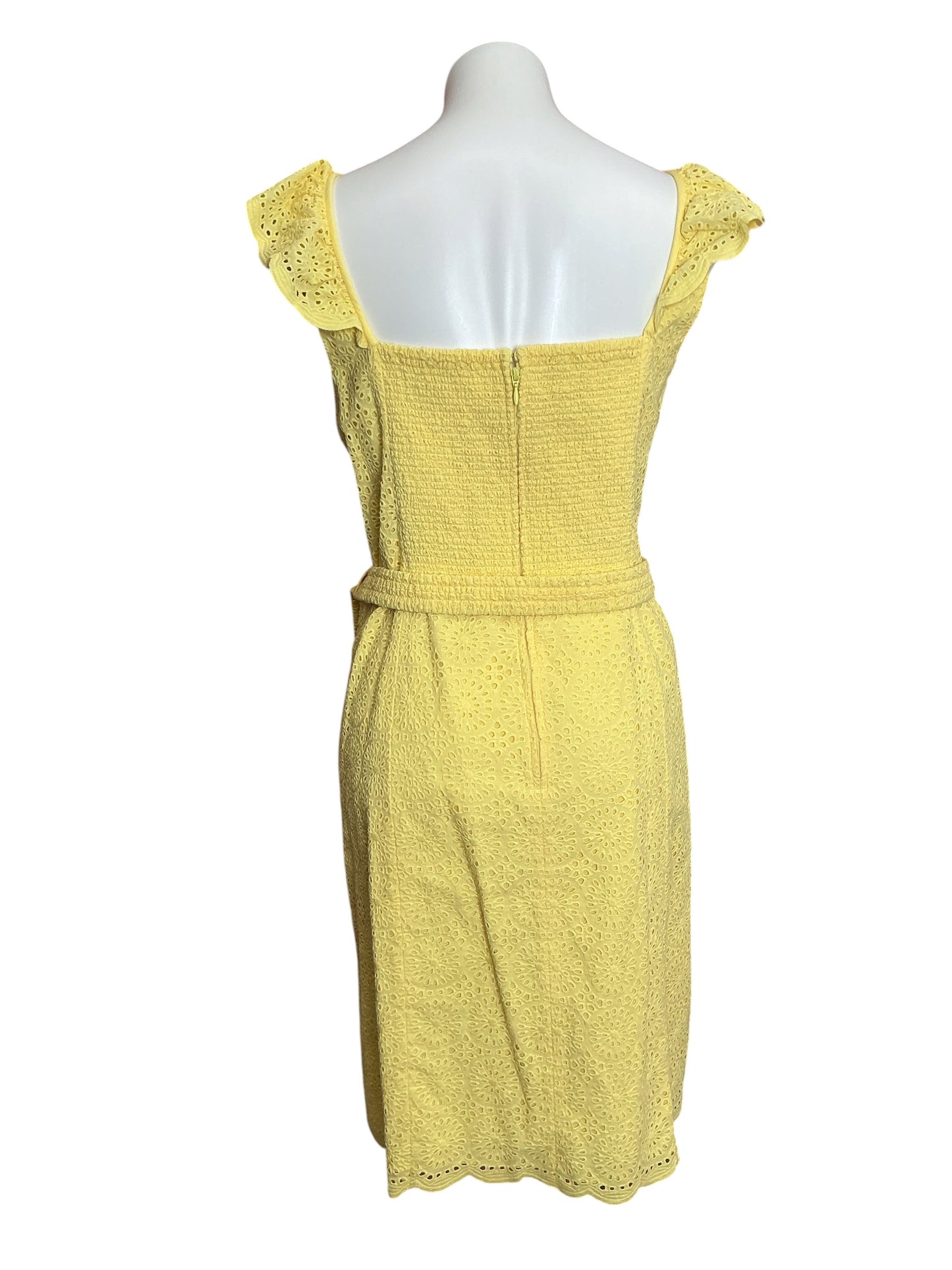 Lilly Pulitzer Ryann Eyelet Shift Dress Finch Yellow Crème Fraiche Kaleidoscope Eyelet - Size 16