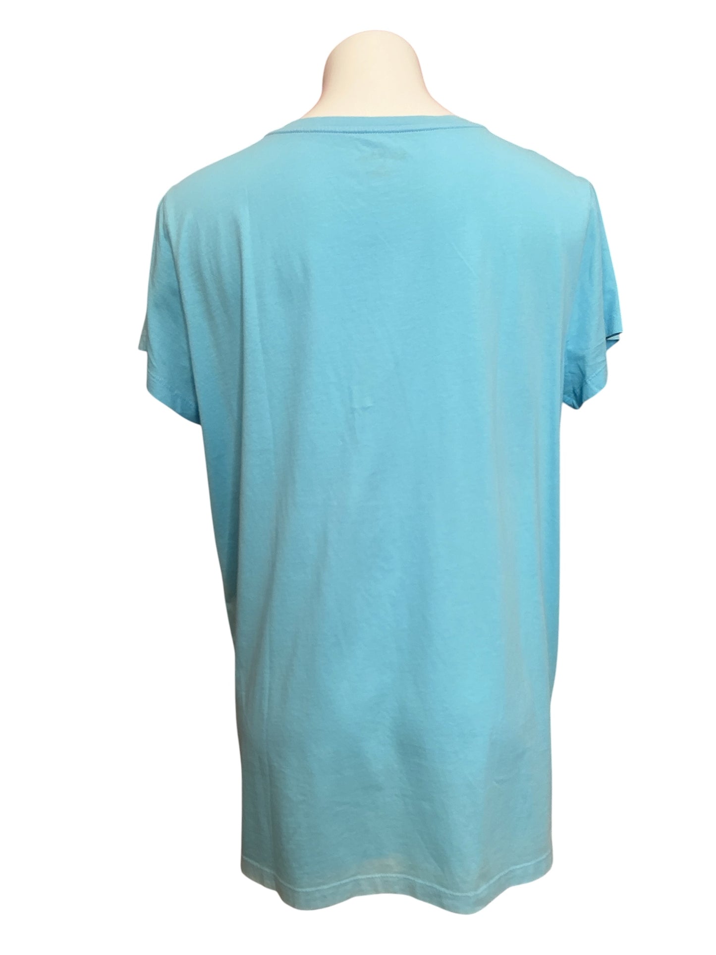Lilly Pulitzer Etta V Neck Top Surf Blue - Size XL