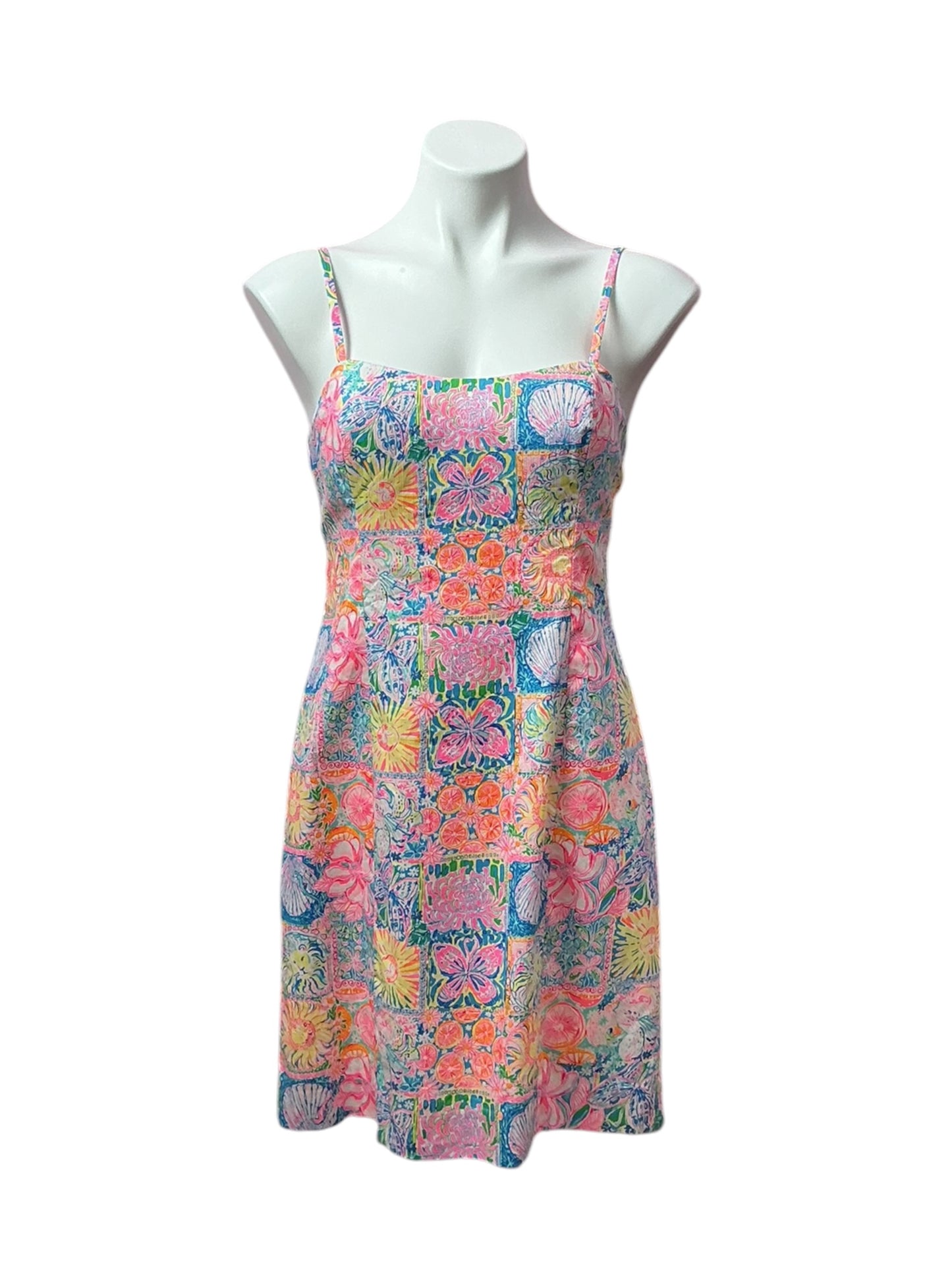Lilly Pulitzer Shelli Stretch Dress Multi Patch My Drift - Size 4