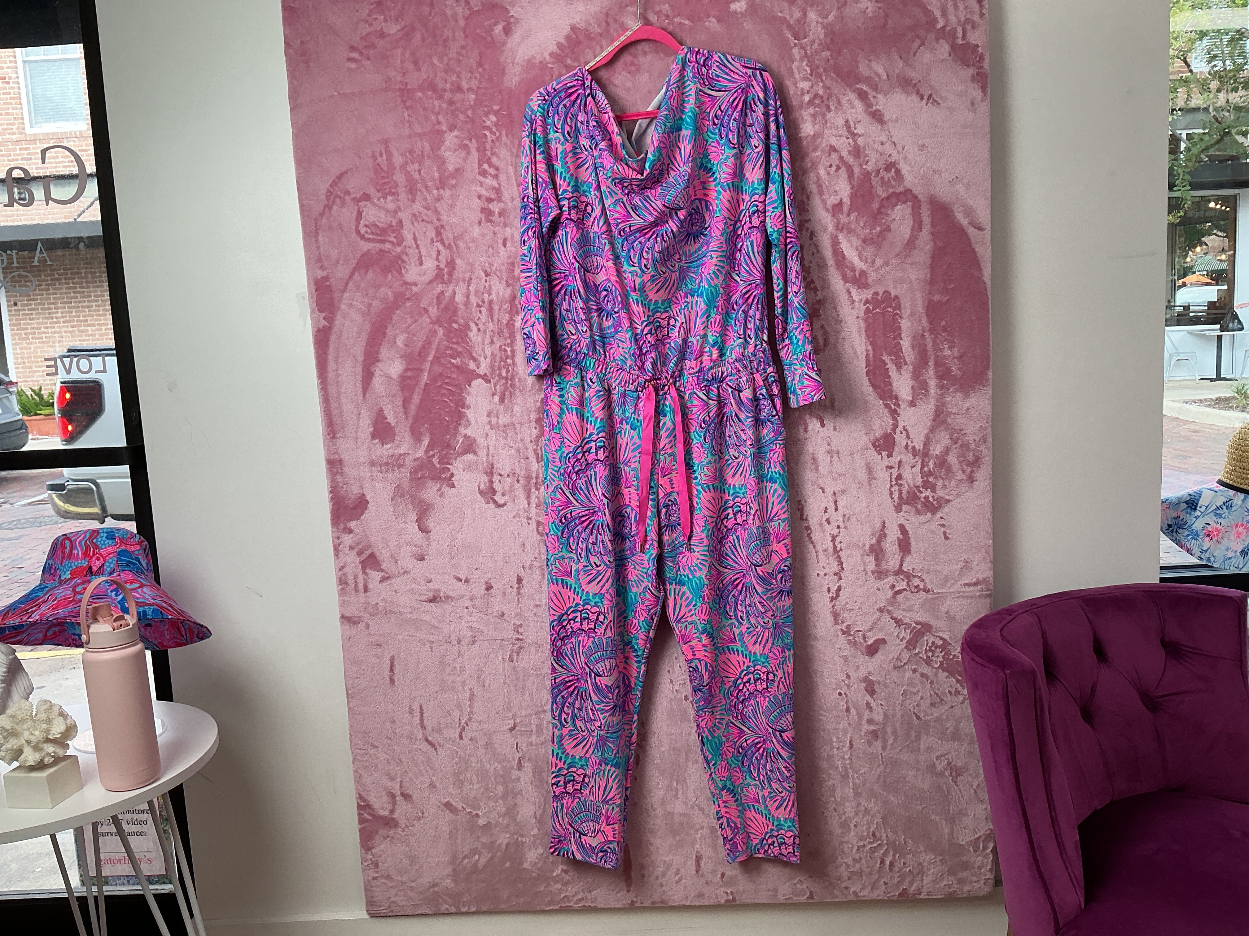 Lilly Pulitzer NWT Sheera Jumpsuit Turquoise Oasis Shelleidoscope - Size XL
