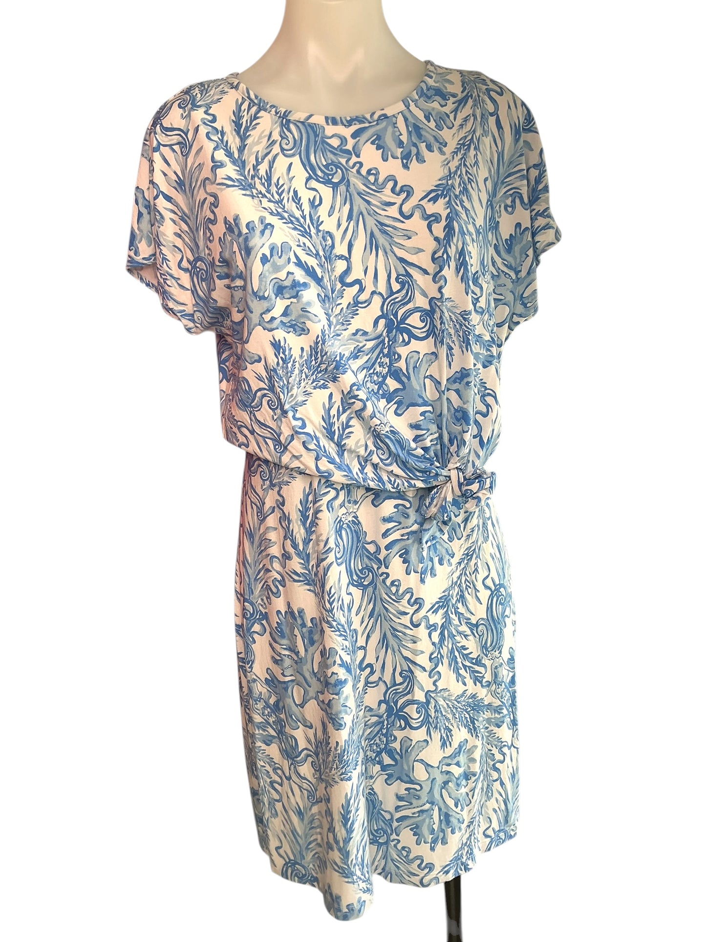 Lilly Pulitzer Inka Dress Resort White Aqua Lounge - Size S