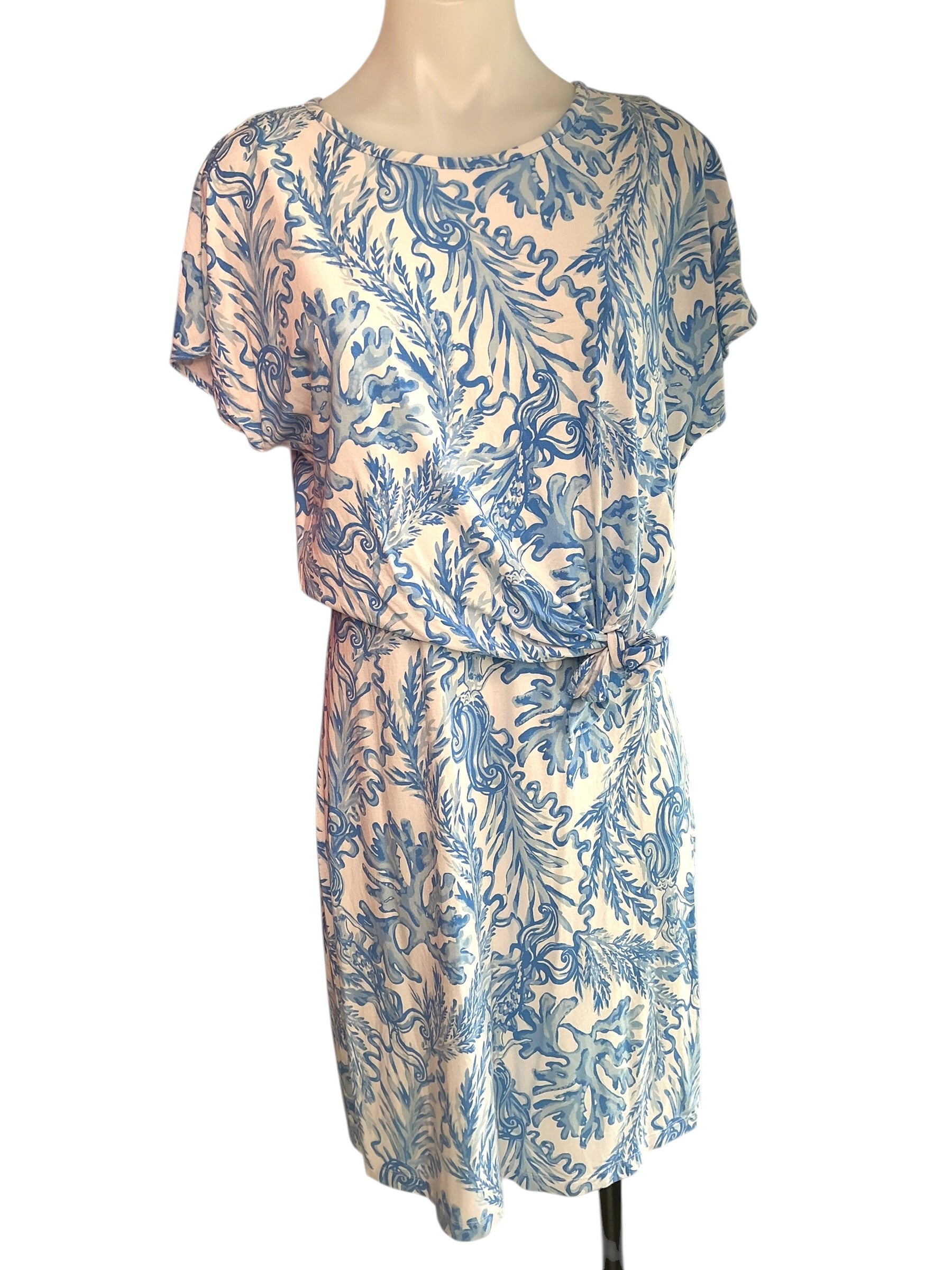 Lilly Pulitzer Inka Dress Resort White Aqua Lounge - Size S