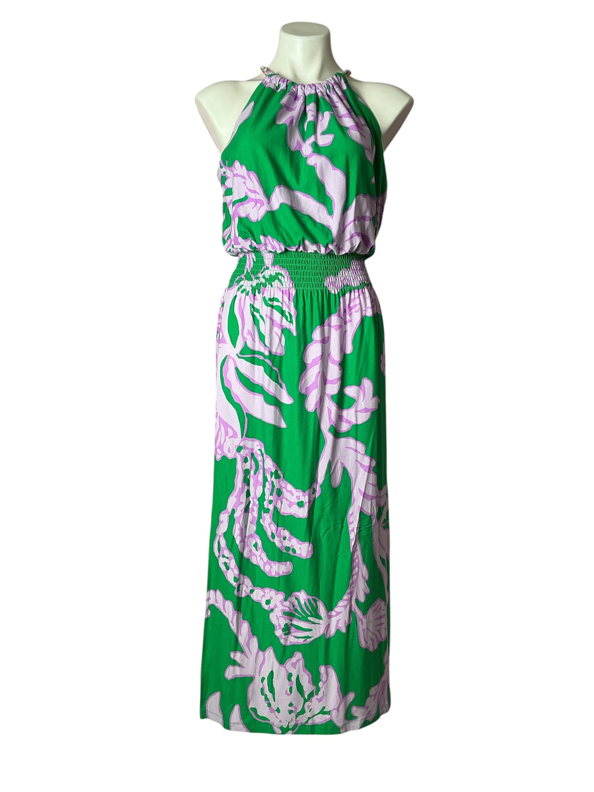 Lilly Pulitzer Gracelyn Halter Midi Dress Brazilian Green Salty Sandbar - Size M
