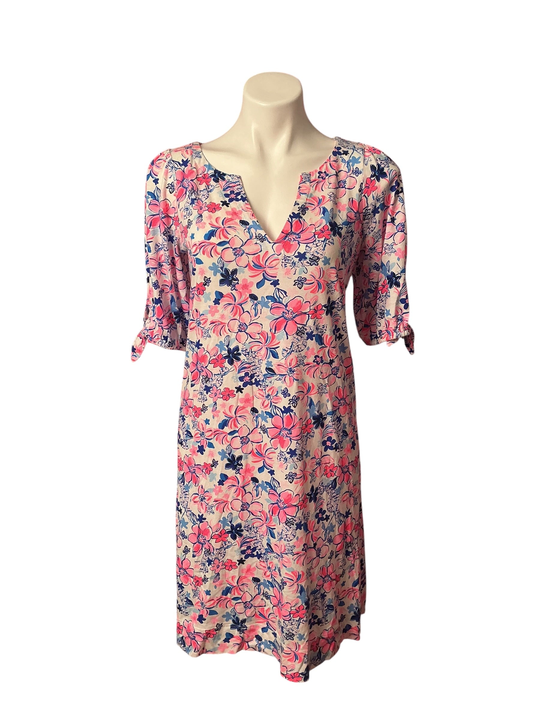 Lilly Pulitzer Easley Short Sleeve T-Shirt Dress Resort White Party Like a Lobstar - Size S