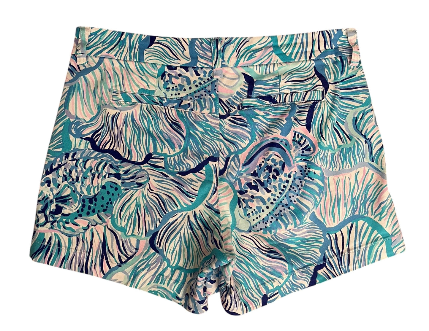 Lilly Pulitzer Kellar Stretch Shorts Bermuda Blue Fishful Thinking - Size 6