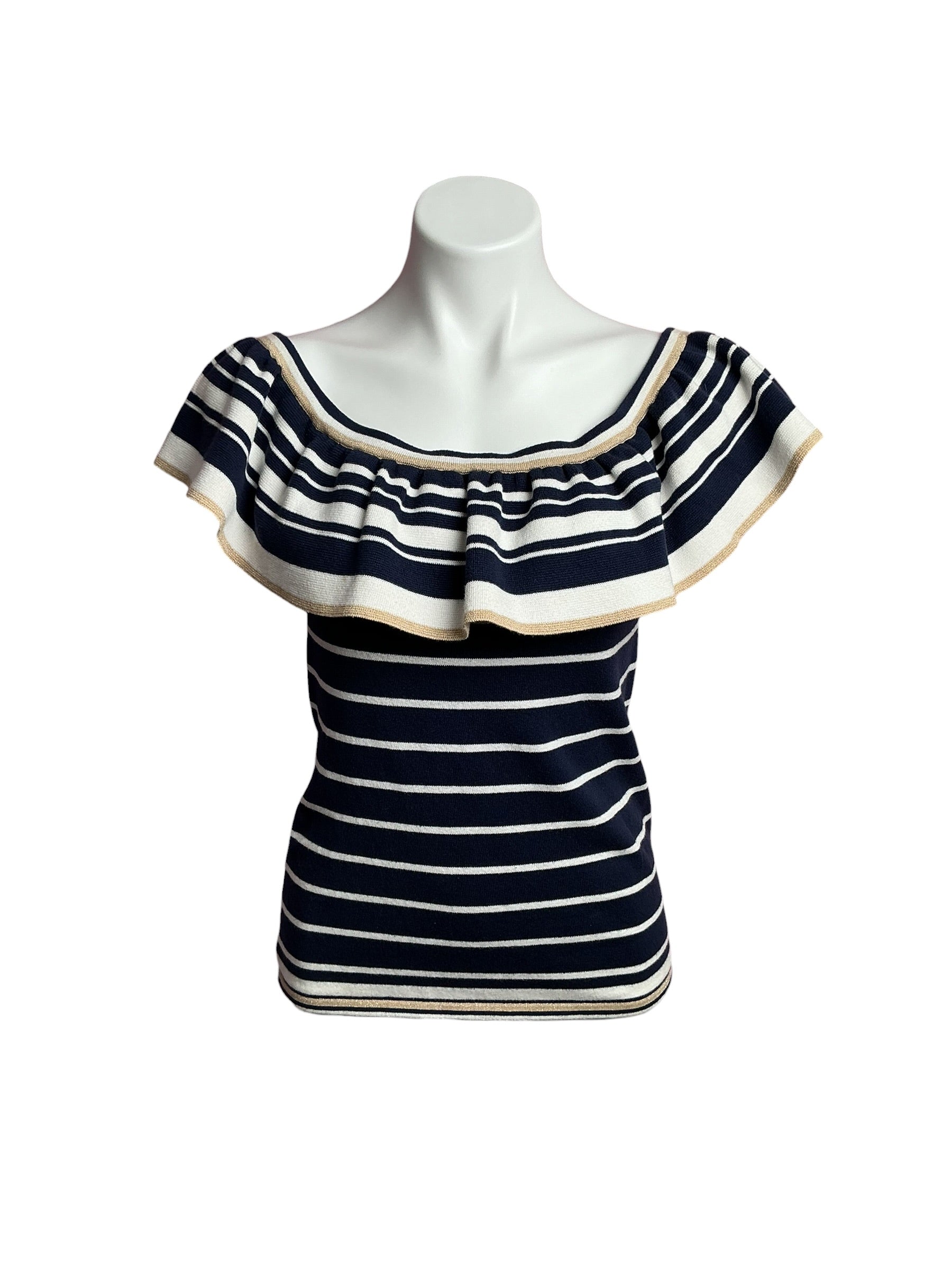 Lilly Pulitzer- Perelle Sweater Resort White Shining Sea Stripe Size S
