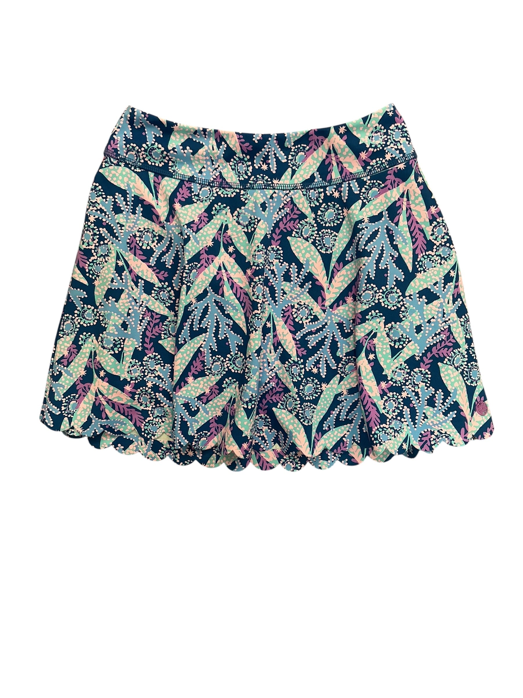 Lilly Pulitzer NWT Aila High Rise Scallop Skort UPF 50+ Barton Blue Star Gazing - Size XS