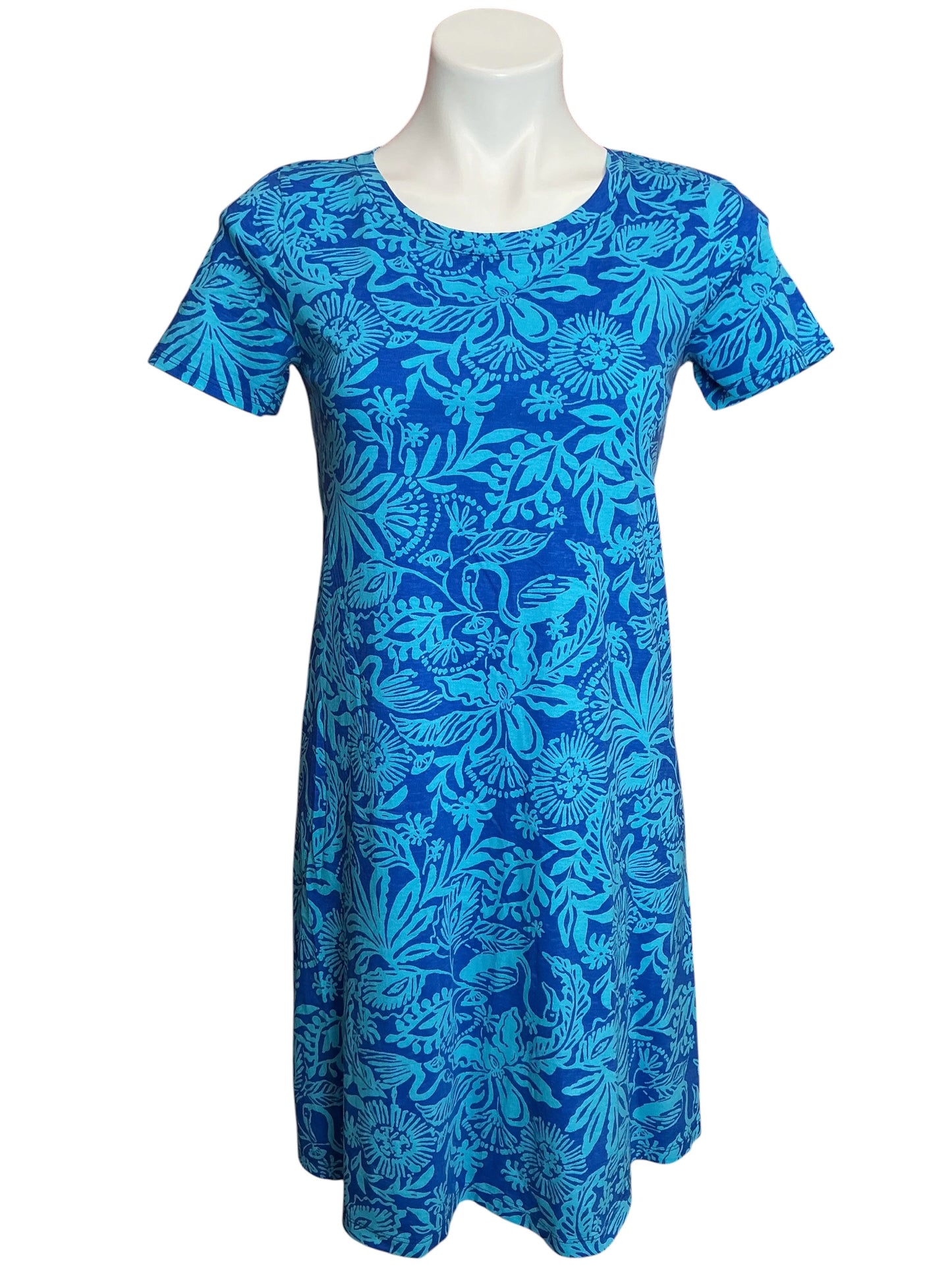 Lilly Pulitzer Cody Short Sleeve Dress Martinique Blue Jungle Oasis - Size XS