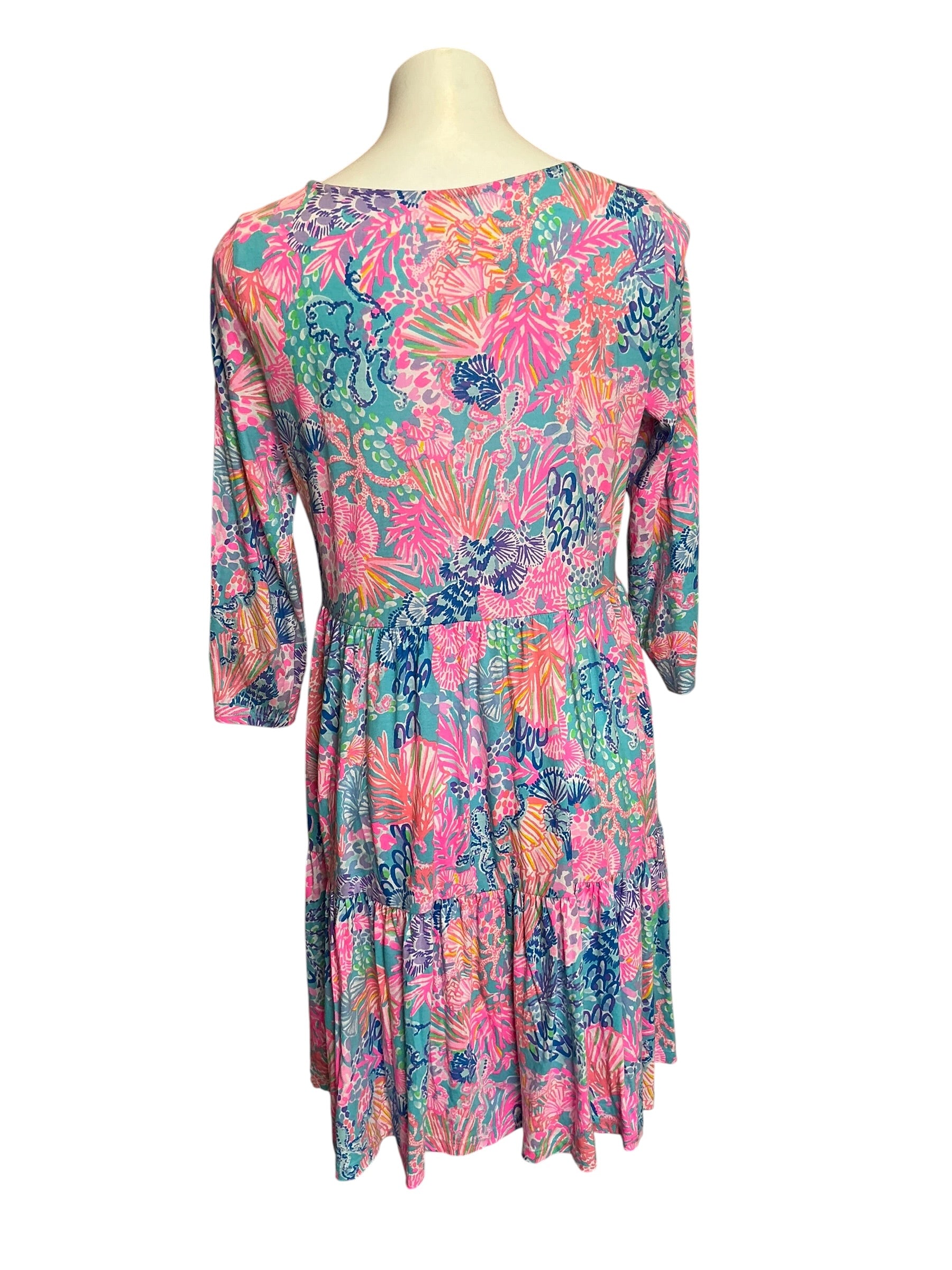 Lilly Pulitzer Geanna 3/4 Sleeve Dress Splendor In The Sand - Size M
