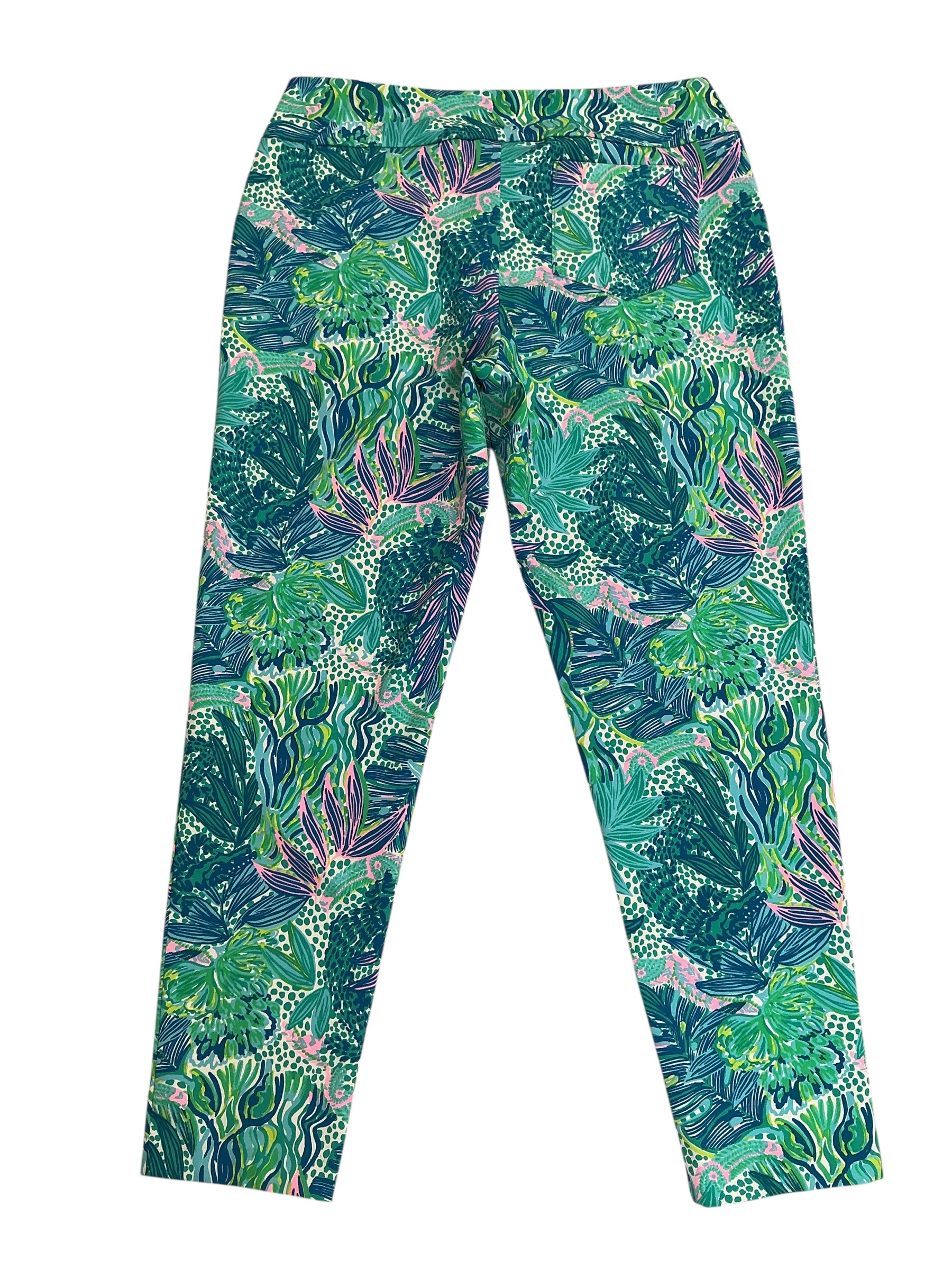 Lilly Pulitzer Luxletic Corso Athletic Golf Pants Botanical Green Holiday In The Sun - Size 12